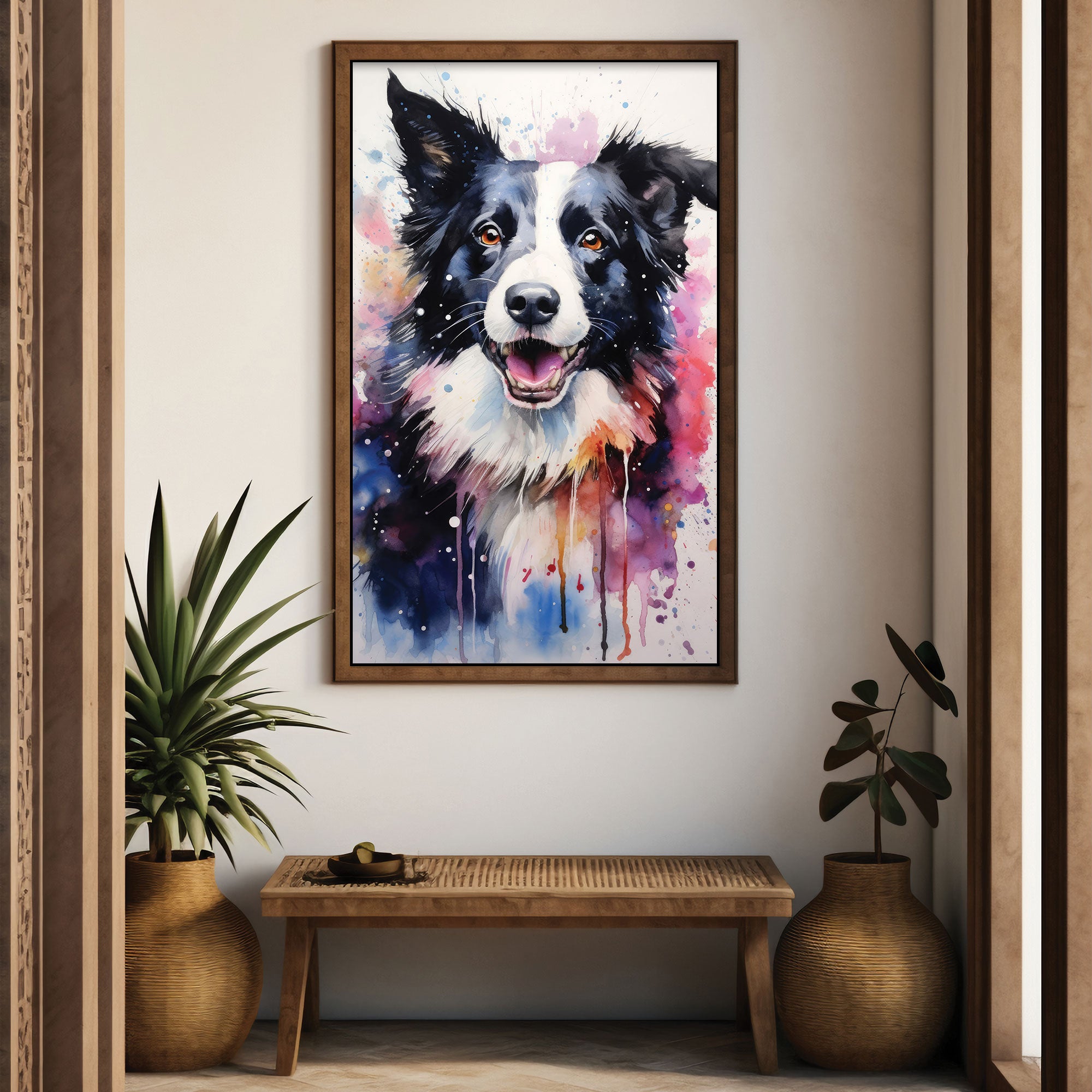 DogAbstract Canvas painting with frame Big Size Wall Art for living room,Bedroom,Drawing room,Hotels