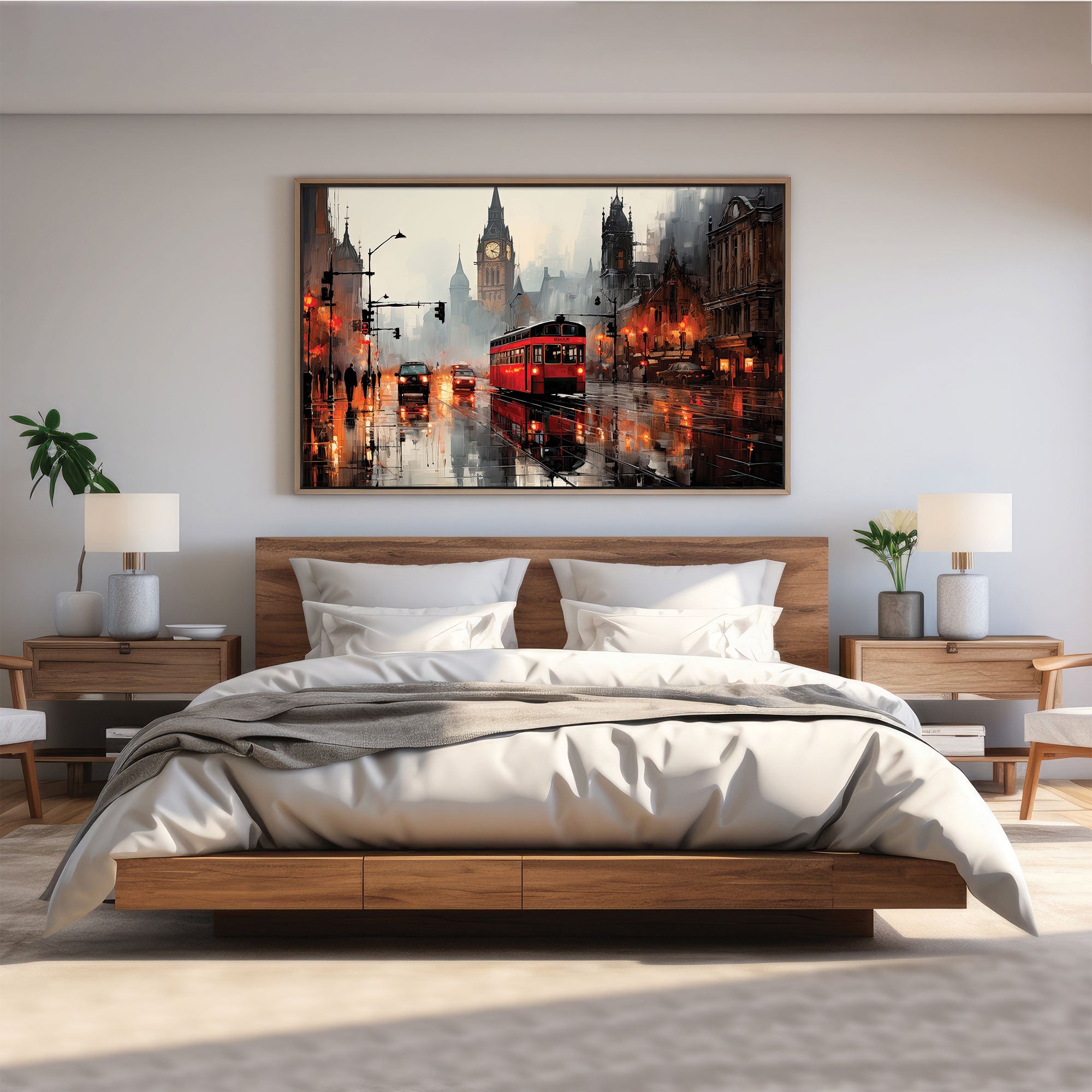 Vintage trainAbstract Canvas painting with frame Big Size Wall Art for living room,Bedroom,Drawing room,Hotels