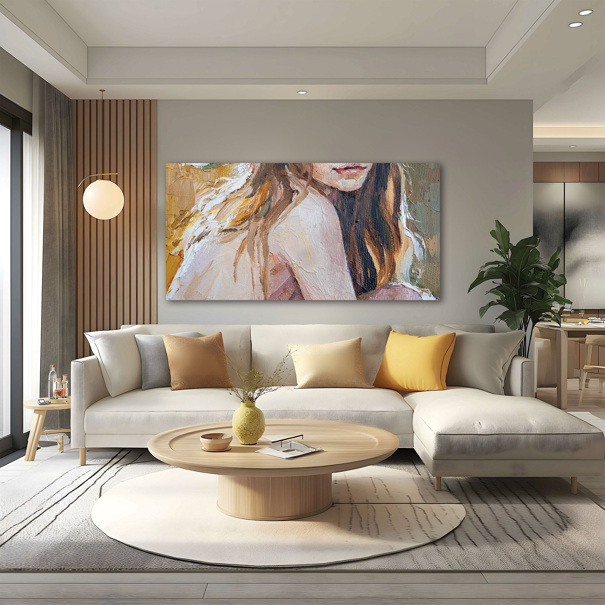 WomenAbstract Canvas painting with frame Big Size Wall Art for living room,Bedroom,Drawing room,Hotels