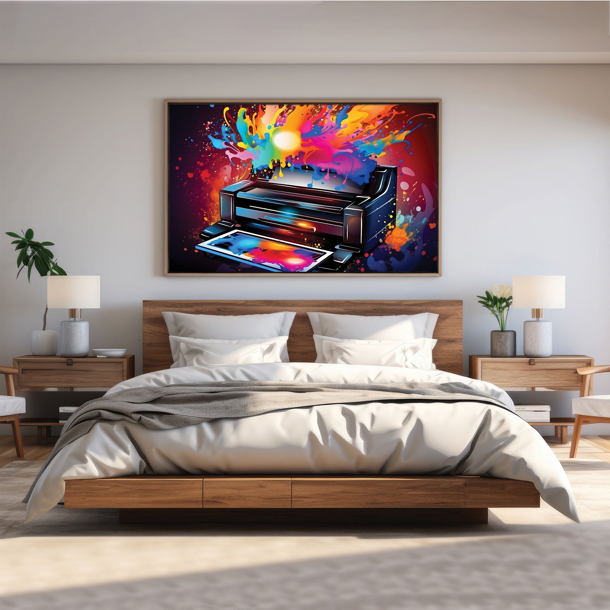 Printer Abstract Canvas painting with frame Big Size Wall Art for living room,Bedroom,Drawing room,Hotels