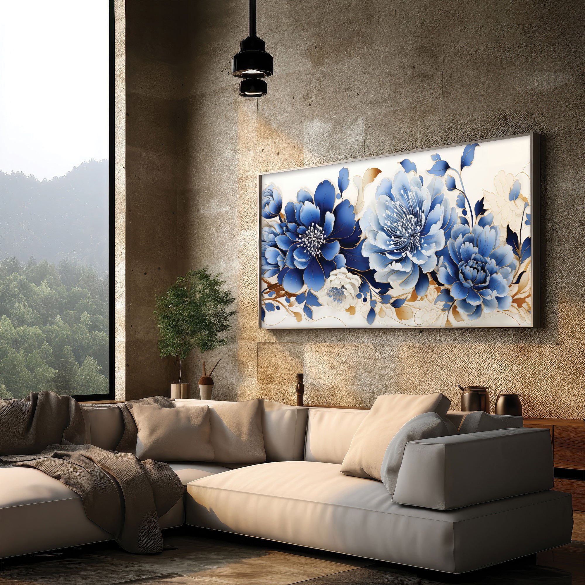 FlowerAbstract Canvas painting with frame Big Size Wall Art for living room,Bedroom,Drawing room,Hotels