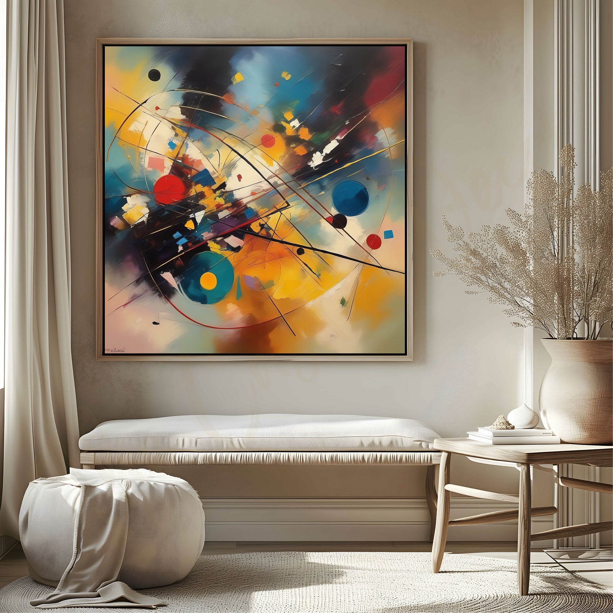 Abstract painting with frame Big Size Wall Art for living room,Bedroom,Drawing room,Hotels