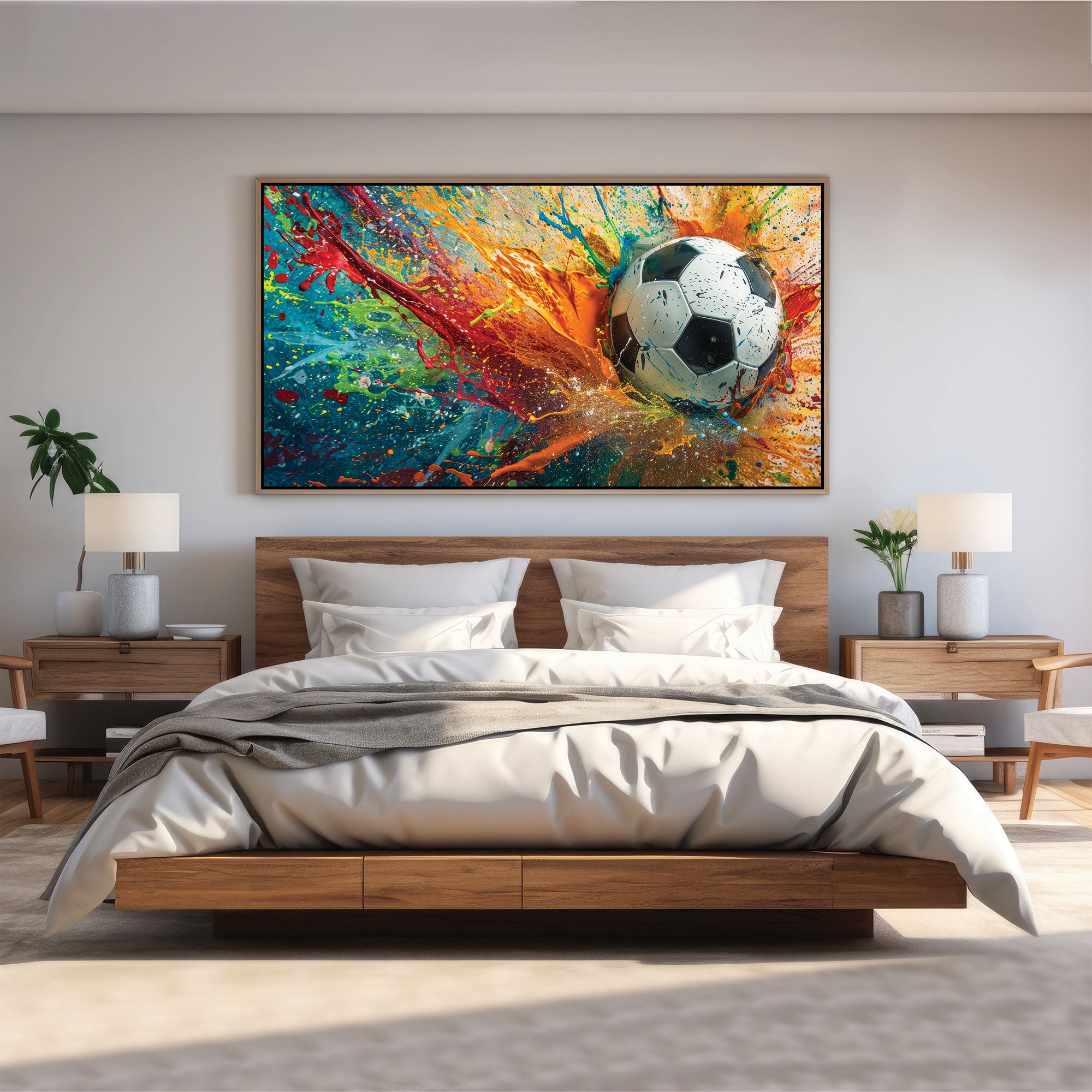 FootballAbstract Canvas painting with frame Big Size Wall Art for living room,Bedroom,Drawing room,Hotels