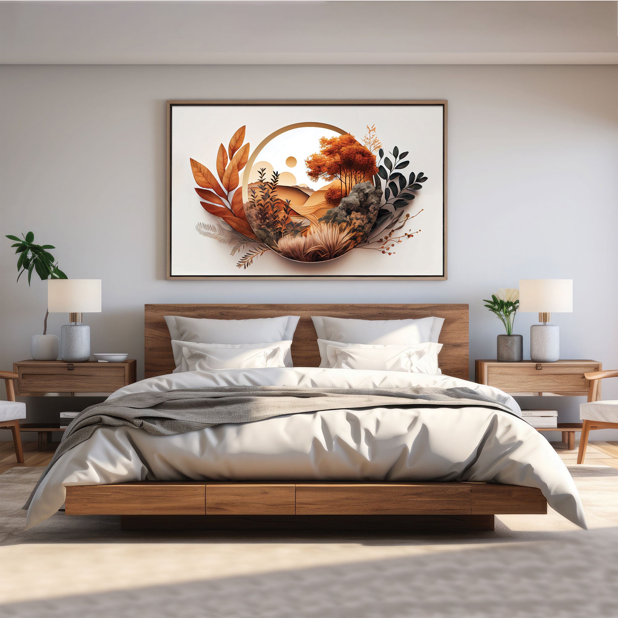 GoldenAbstract Canvas painting with frame Big Size Wall Art for living room,Bedroom,Drawing room,Hotels