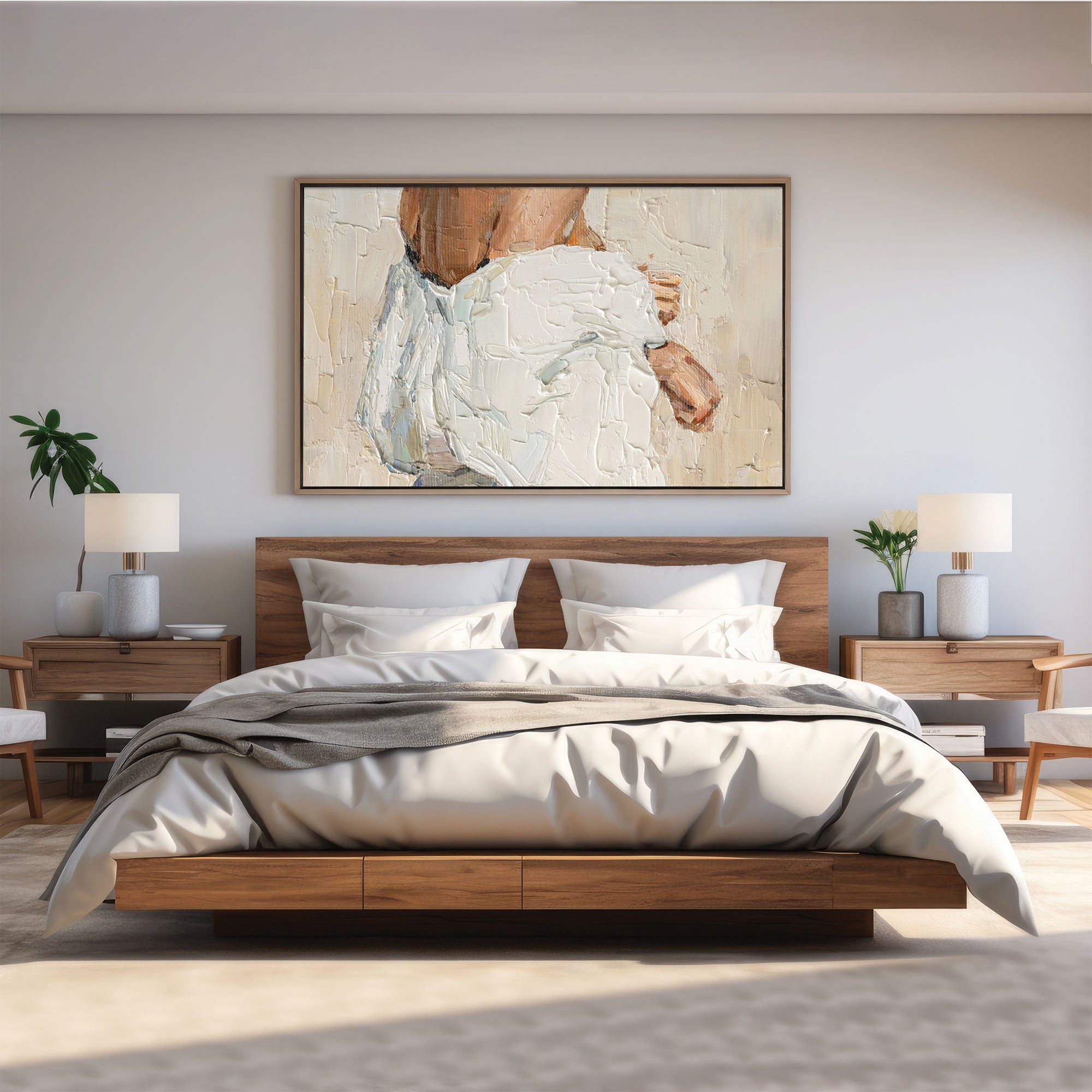 Modern WomenAbstract Canvas painting with frame Big Size Wall Art for living room,Bedroom,Drawing room,Hotels