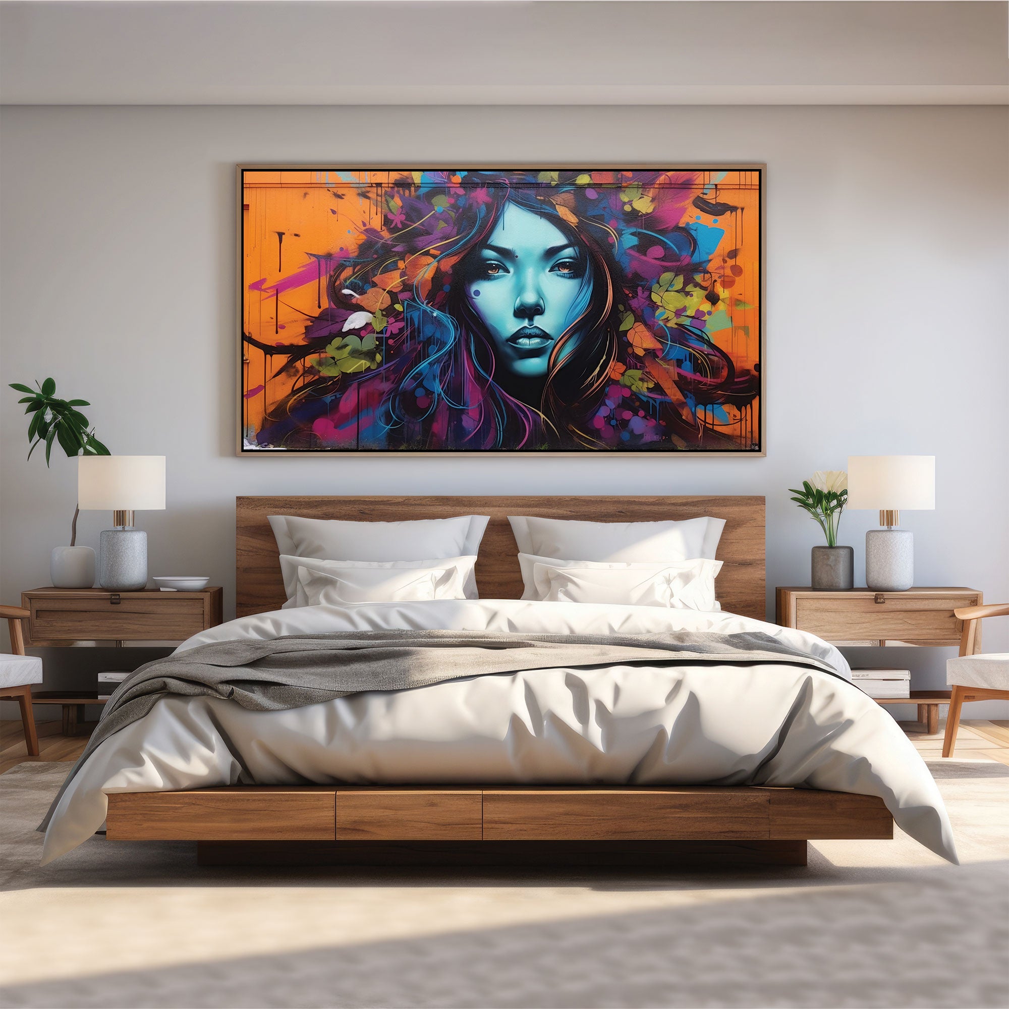 Modern WomenAbstract Canvas painting with frame Big Size Wall Art for living room,Bedroom,Drawing room,Hotels