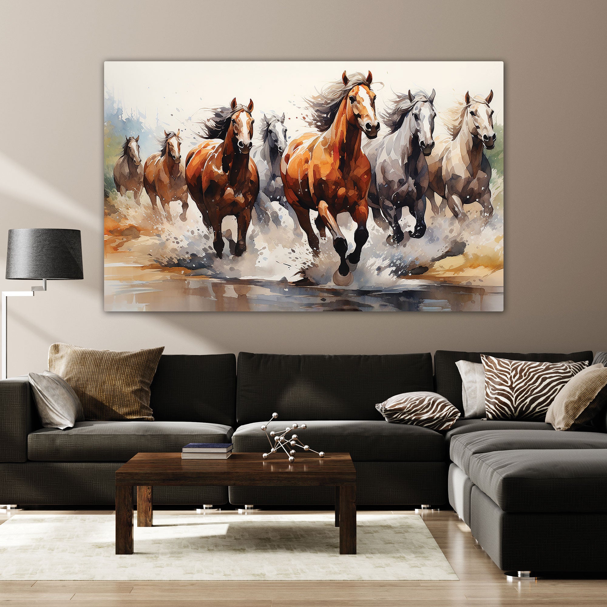 7 hoses running vastu Canvas painting Big Size Wall Art for living room,Bedroom,Drawing room,Hotels