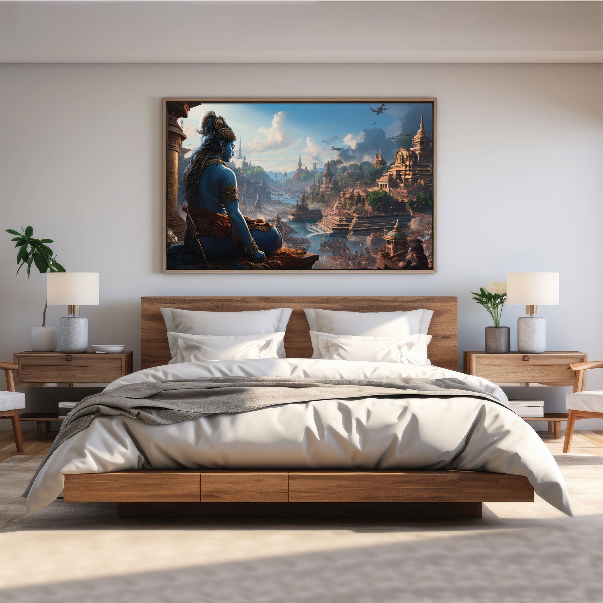 Lord rama Canvas painting Big Size Wall Art for living room,Bedroom,Drawing room,Hotels