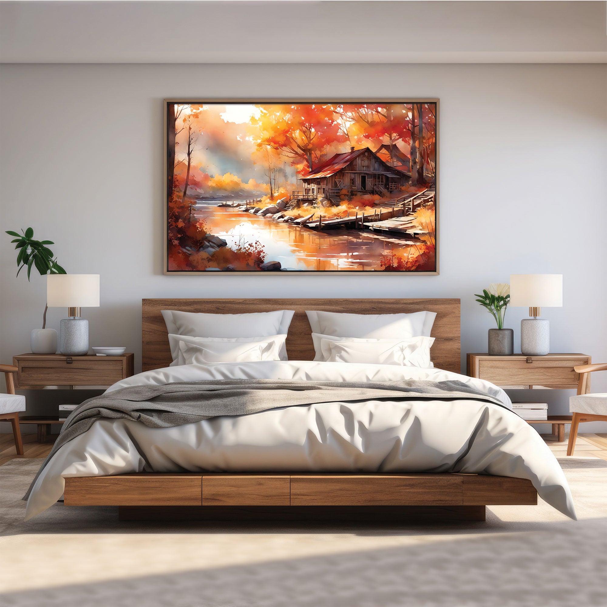 Forest Abstract Canvas painting with frame Big Size Wall Art for living room,Bedroom,Drawing room,Hotels