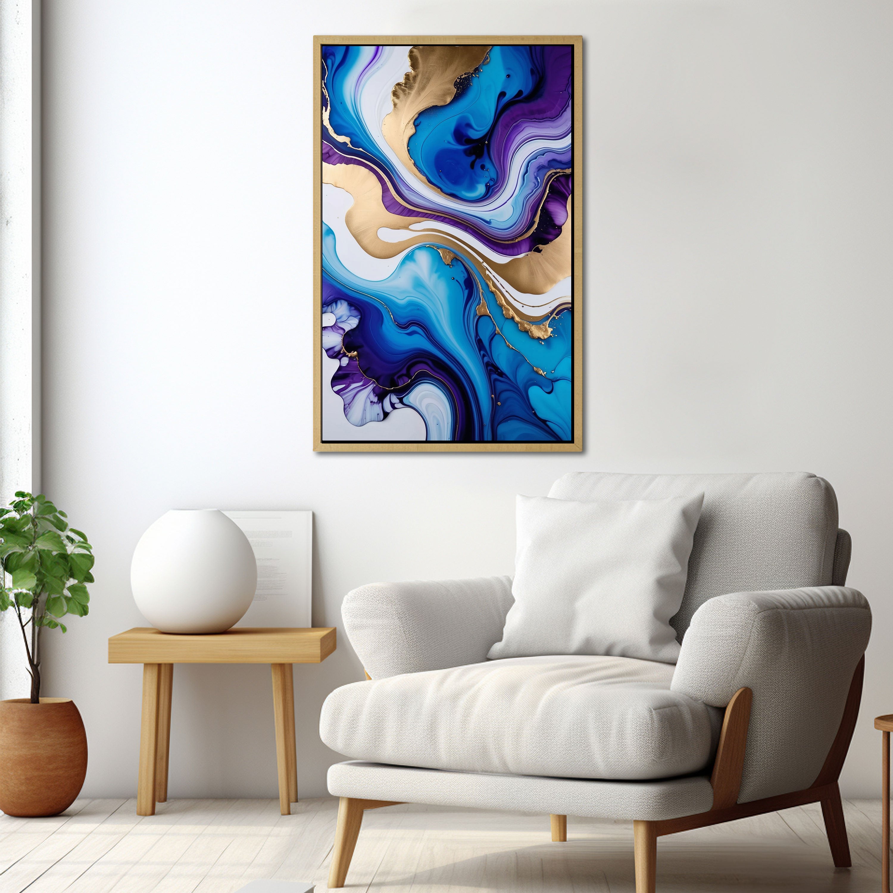 MarbleAbstract Canvas painting with frame Big Size Wall Art for living room,Bedroom,Drawing room,Hotels