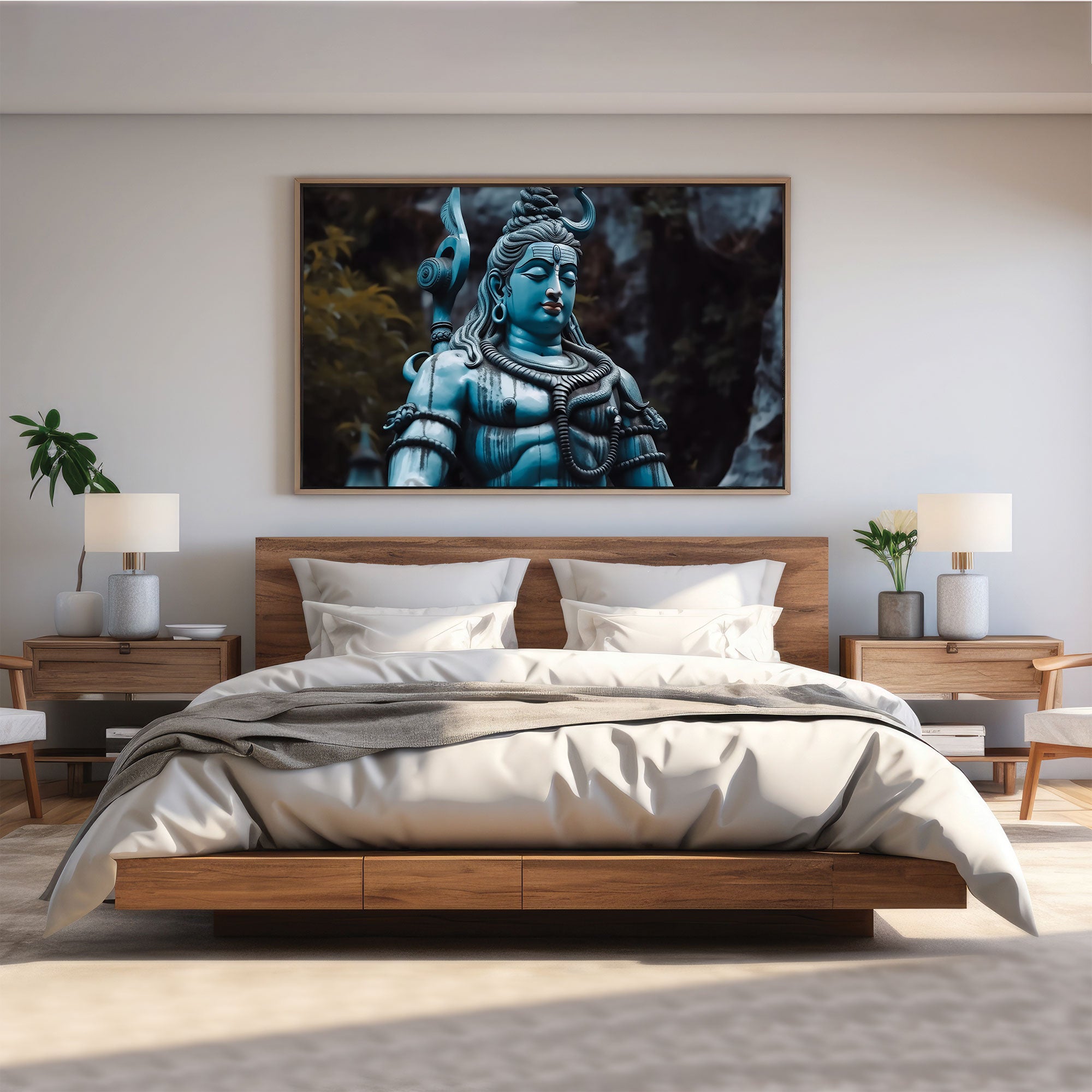 Lord shiva Canvas painting with frame Big Size Wall Art for living room,Bedroom,Drawing room,Hotels