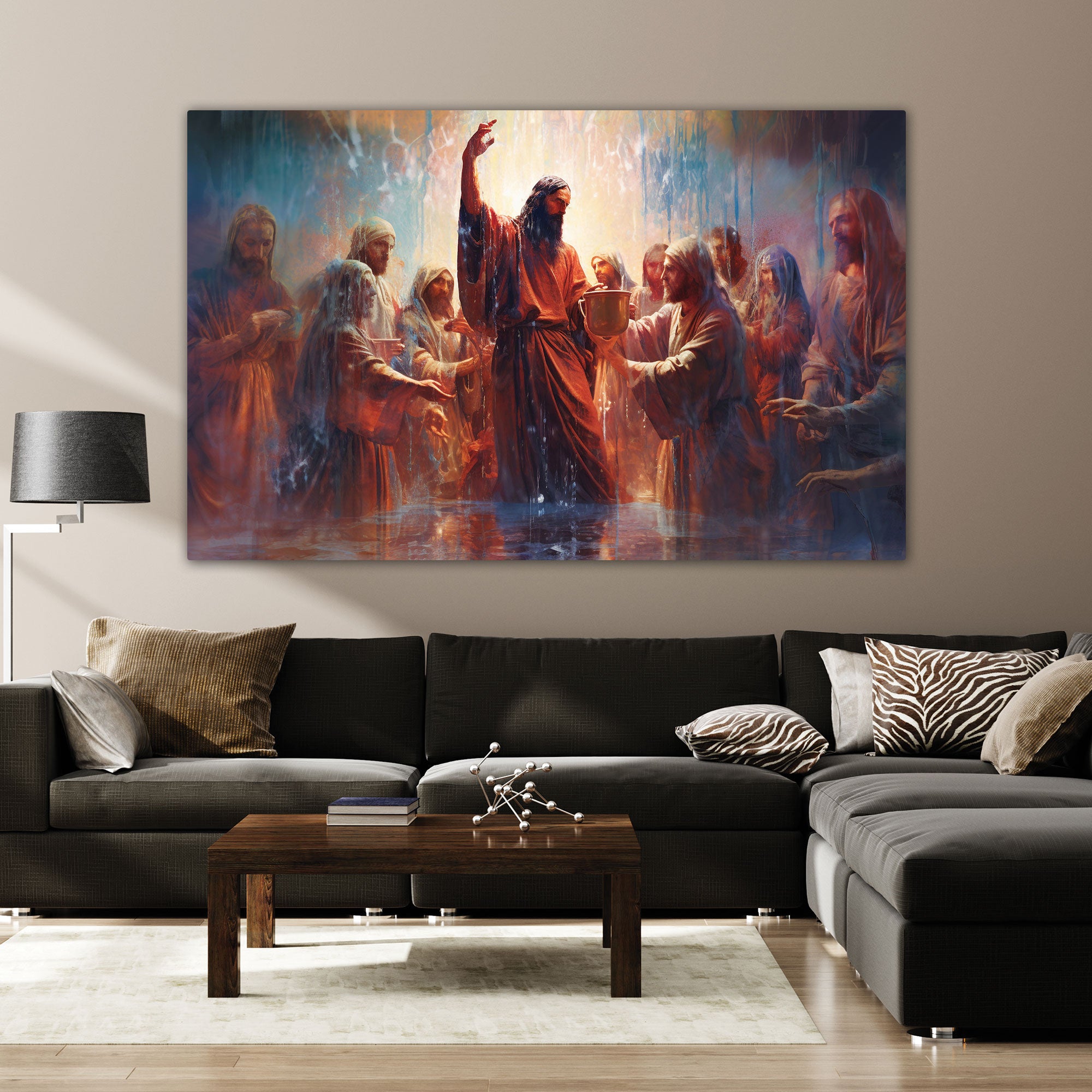 Jesus Canvas painting with frame Big Size Wall Art for living room,Bedroom,Drawing room,Hotels