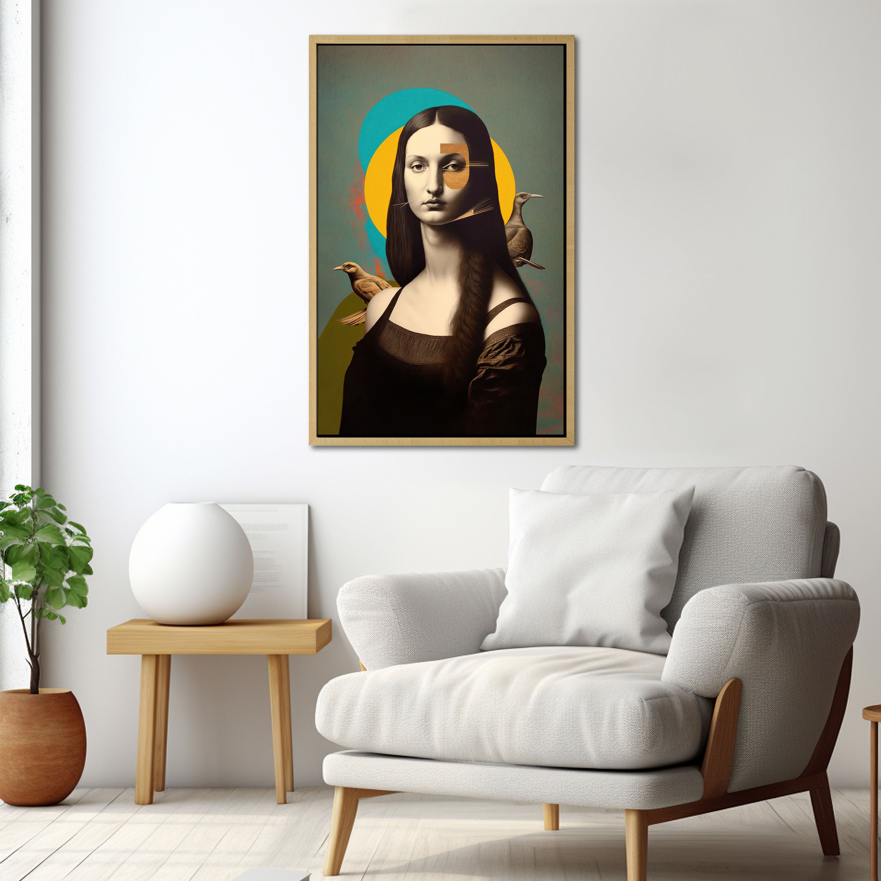 Modern WomenAbstract art Canvas painting with frame Big Size Wall Art for living room,Bedroom,Drawing room,Hotels