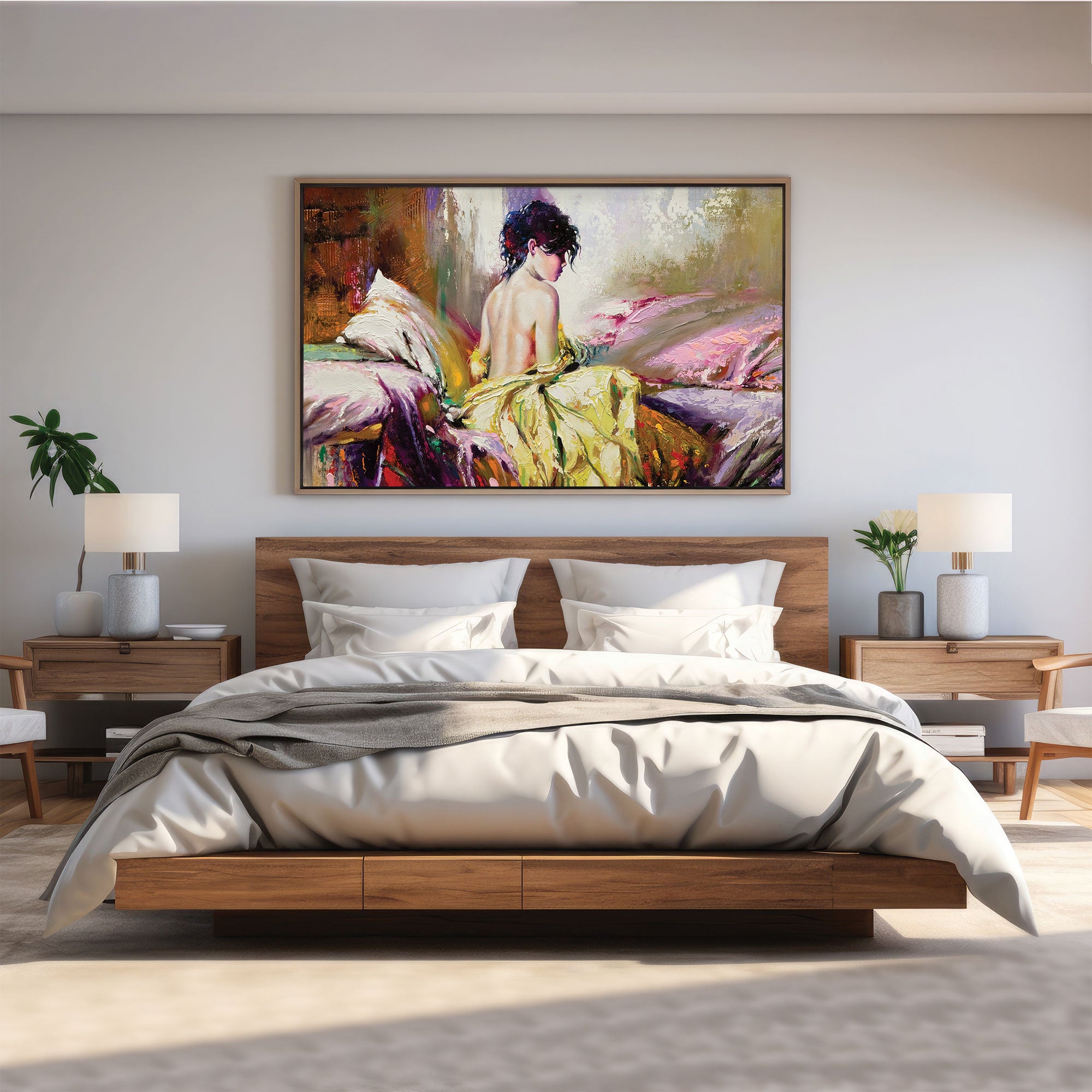 Women Canvas painting with frame Big Size Wall Art for living room,Bedroom,Drawing room,Hotels