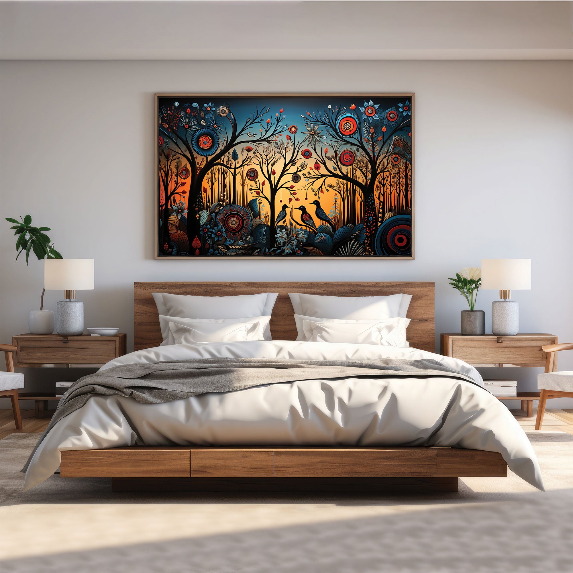 BirdsAbstract Canvas painting with frame Big Size Wall Art for living room,Bedroom,Drawing room,Hotels