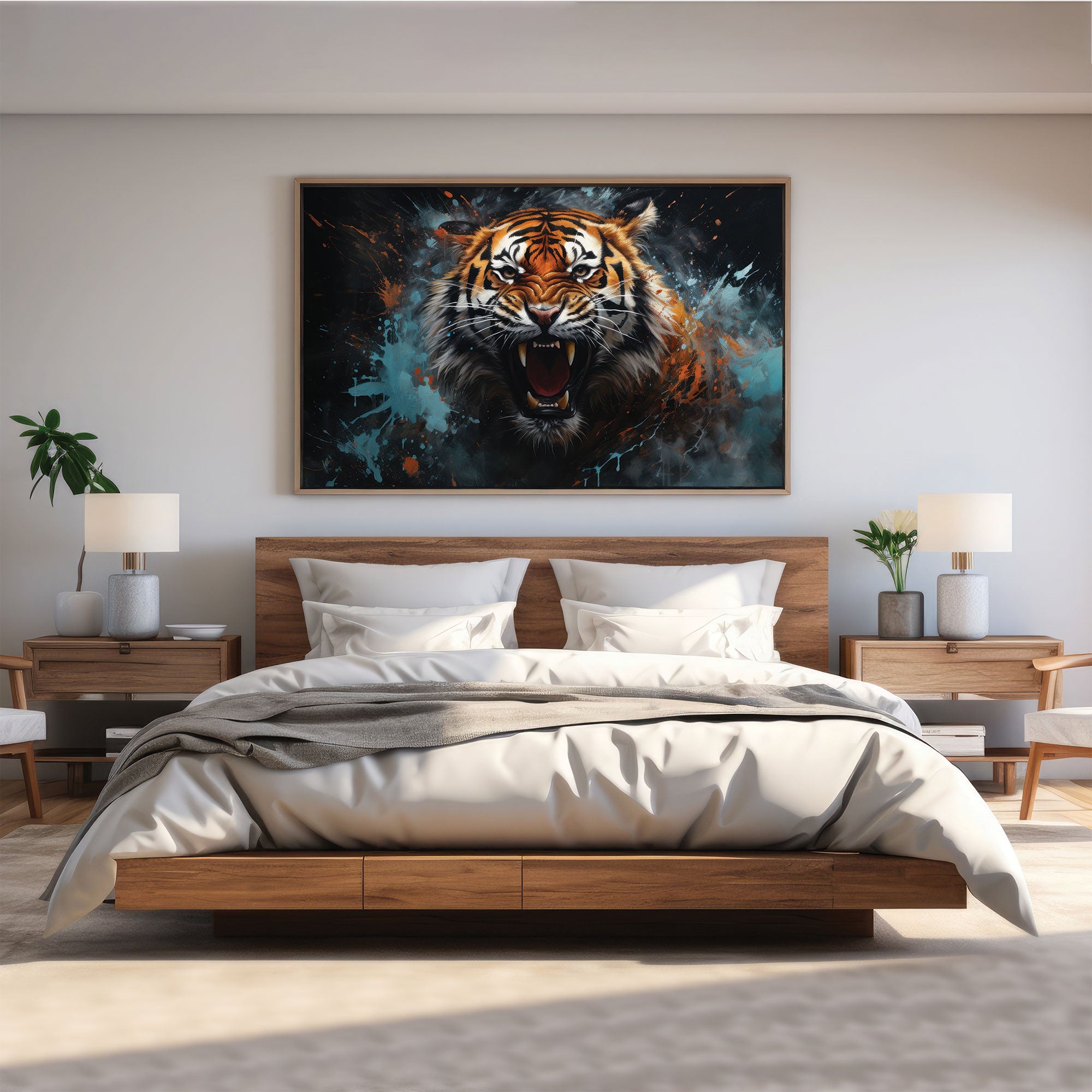TigerAbstract Canvas painting with frame Big Size Wall Art for living room,Bedroom,Drawing room,Hotels