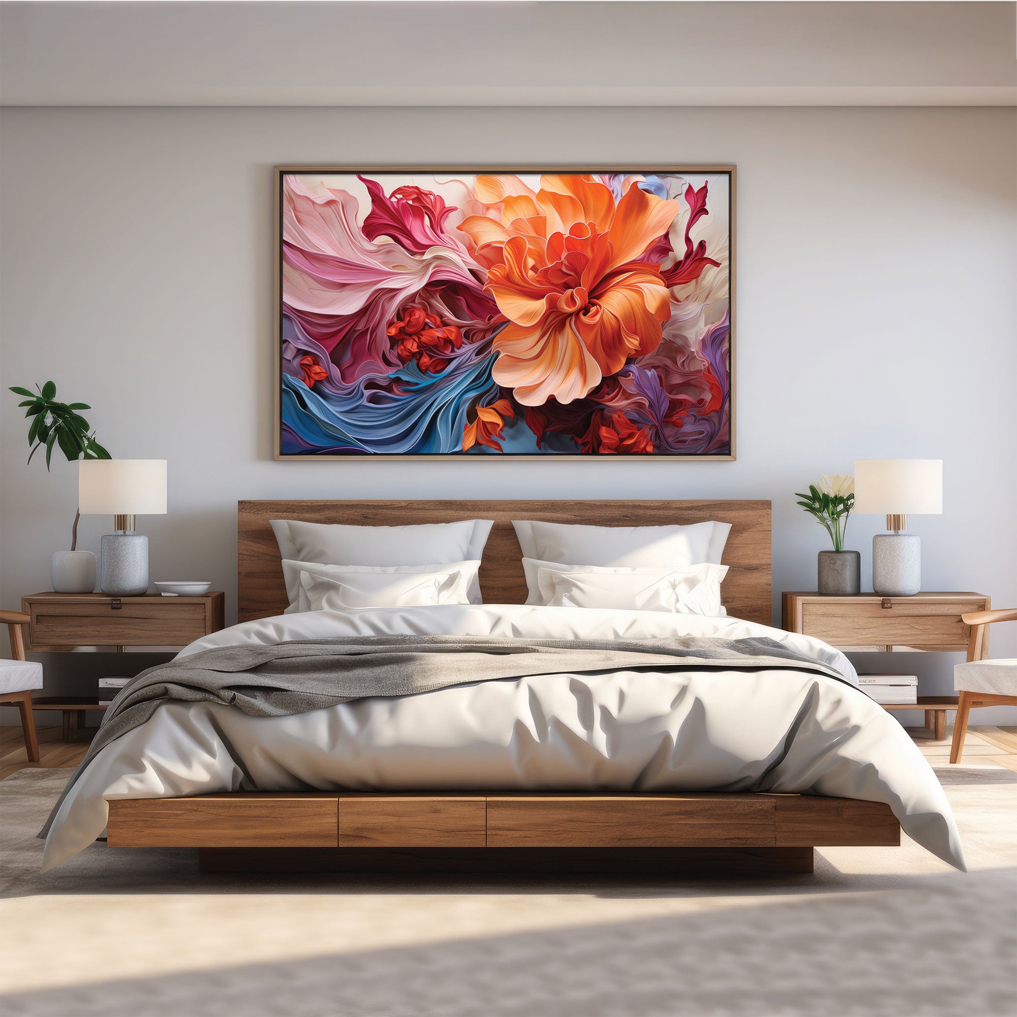 Modern Abstract Canvas painting with frame Big Size Wall Art for living room, Bedroom,Drawing room,Hotels