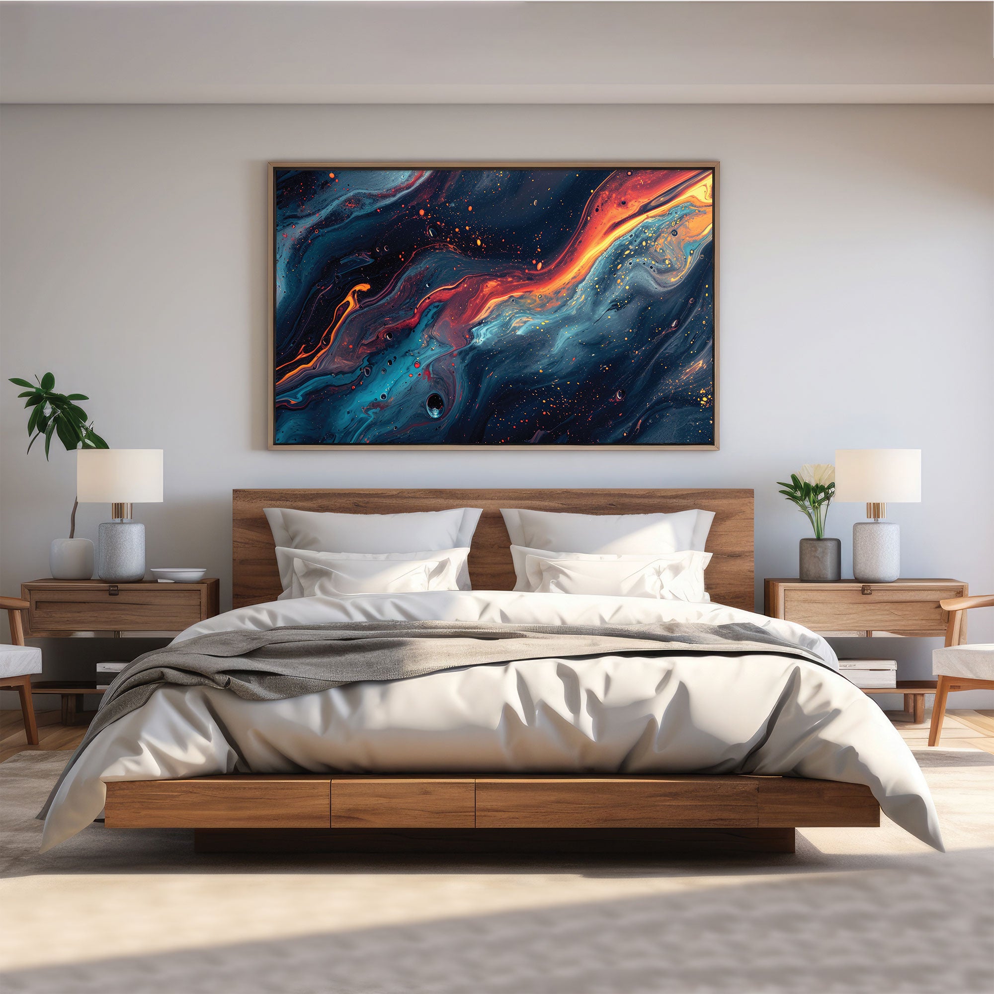 ModernAbstract Canvas painting with frame Big Size Wall Art for living room,Bedroom,Drawing room,Hotels