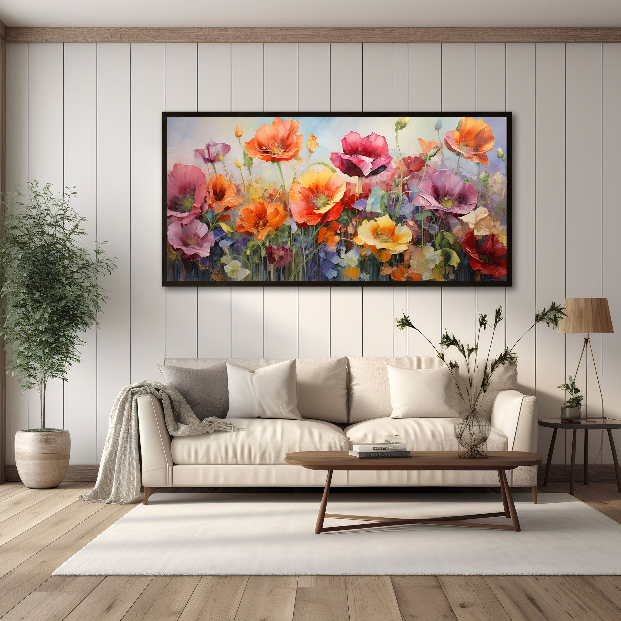 FlowersAbstract Canvas painting with frame Big Size Wall Art for living room,Bedroom,Drawing room,Hotels
