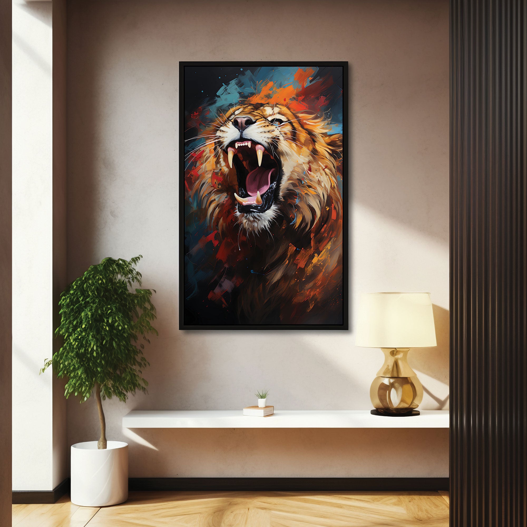 TigerAbstract Canvas painting with frame Big Size Wall Art for living room,Bedroom,Drawing room,Hotels