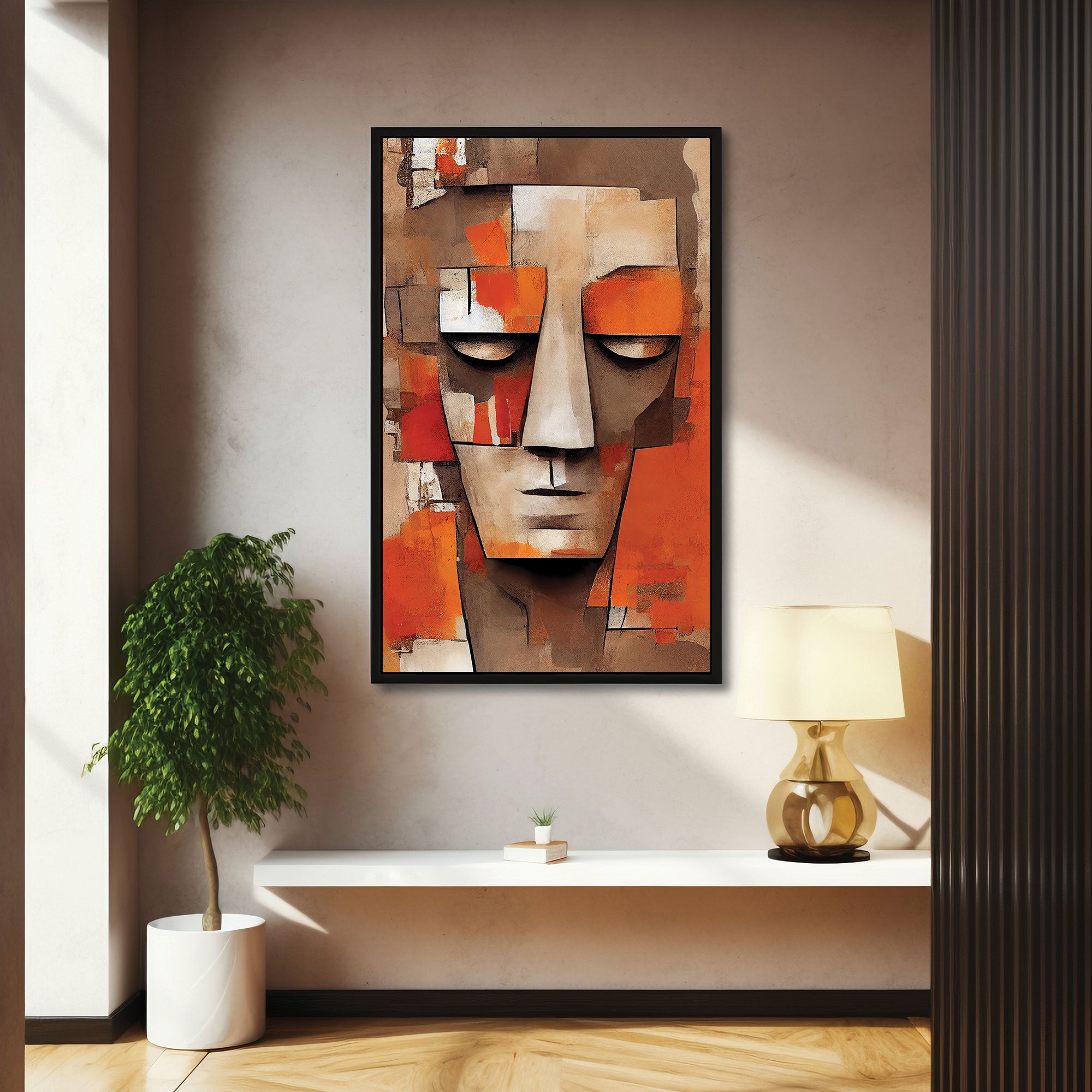 FaceAbstract Canvas painting with frame Big Size Wall Art for living room,Bedroom,Drawing room,Hotels