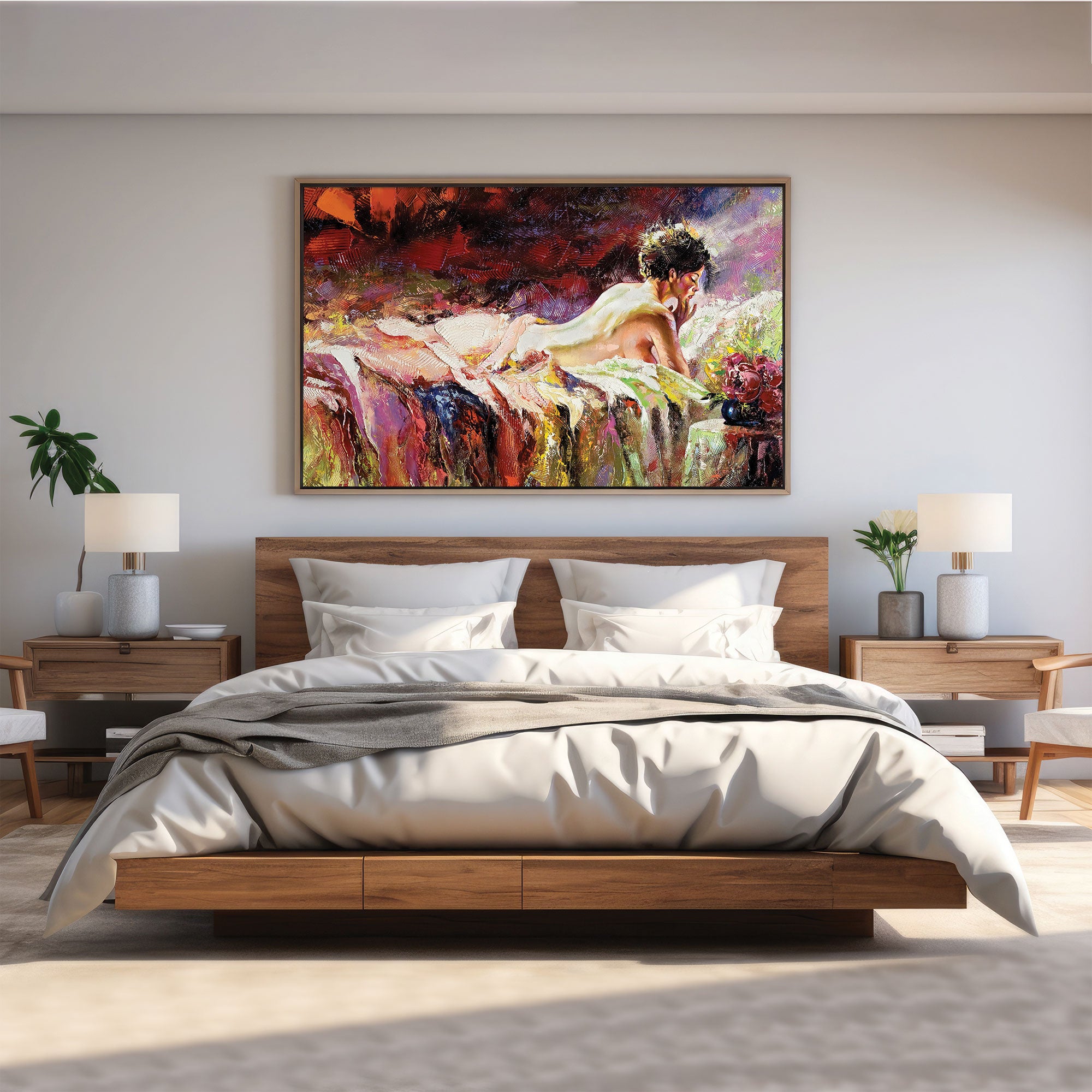 Naked Women Canvas painting with frame Big Size Wall Art for living room,Bedroom,Drawing room,Hotels