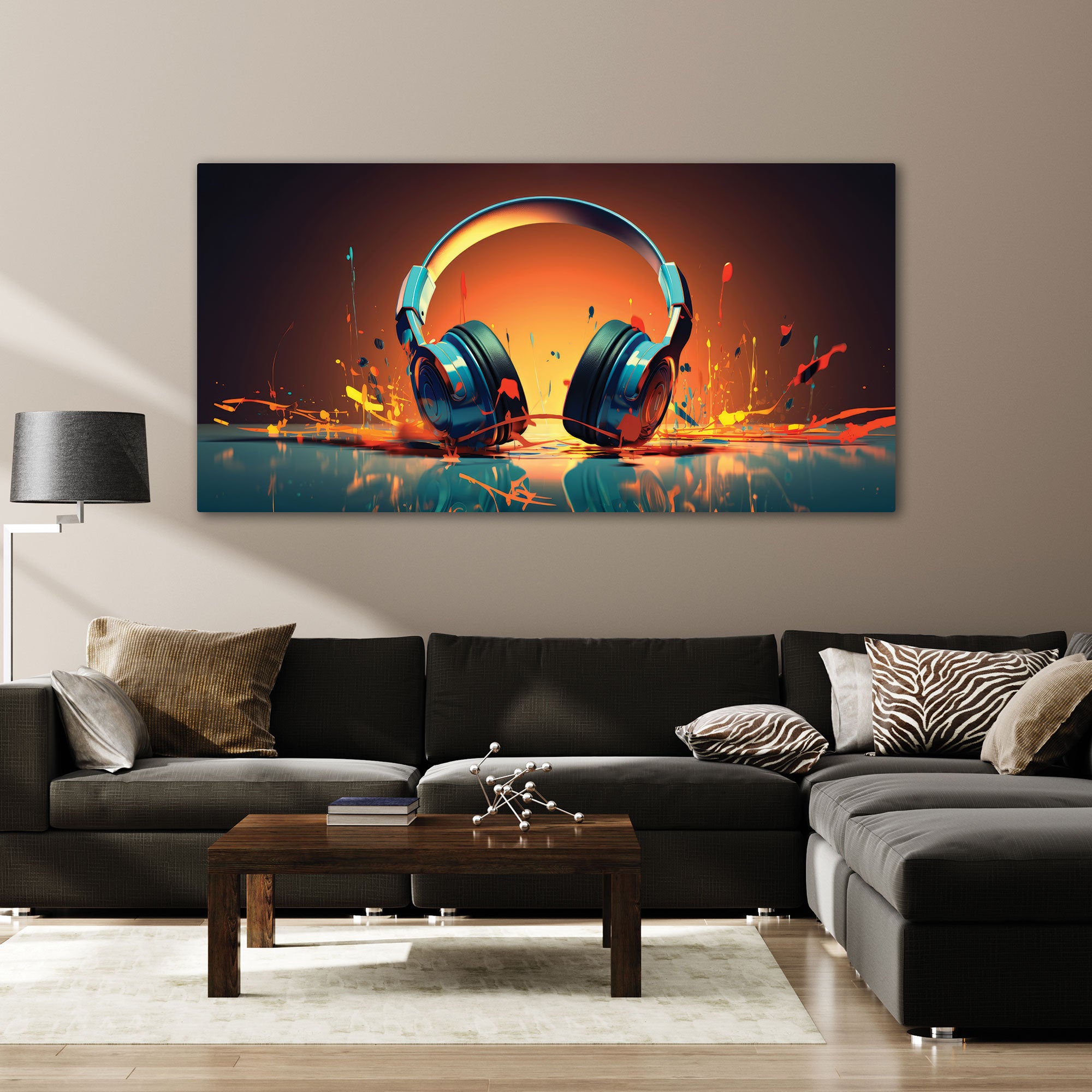 HeadphoneAbstract Canvas painting with frame Big Size Wall Art for living room,Bedroom,Drawing room,Hotels