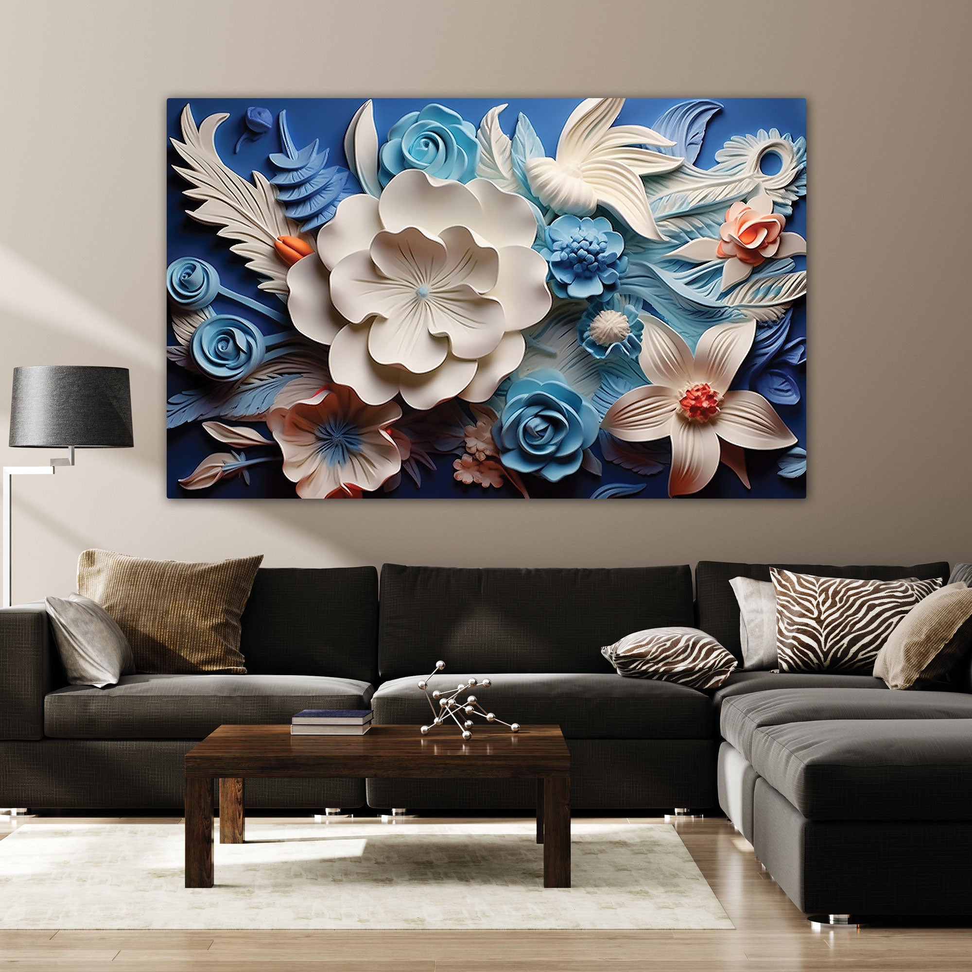 Beautiful flowers Canvas painting with frame Big Size Wall Art for living room,Bedroom,Drawing room,Hotels