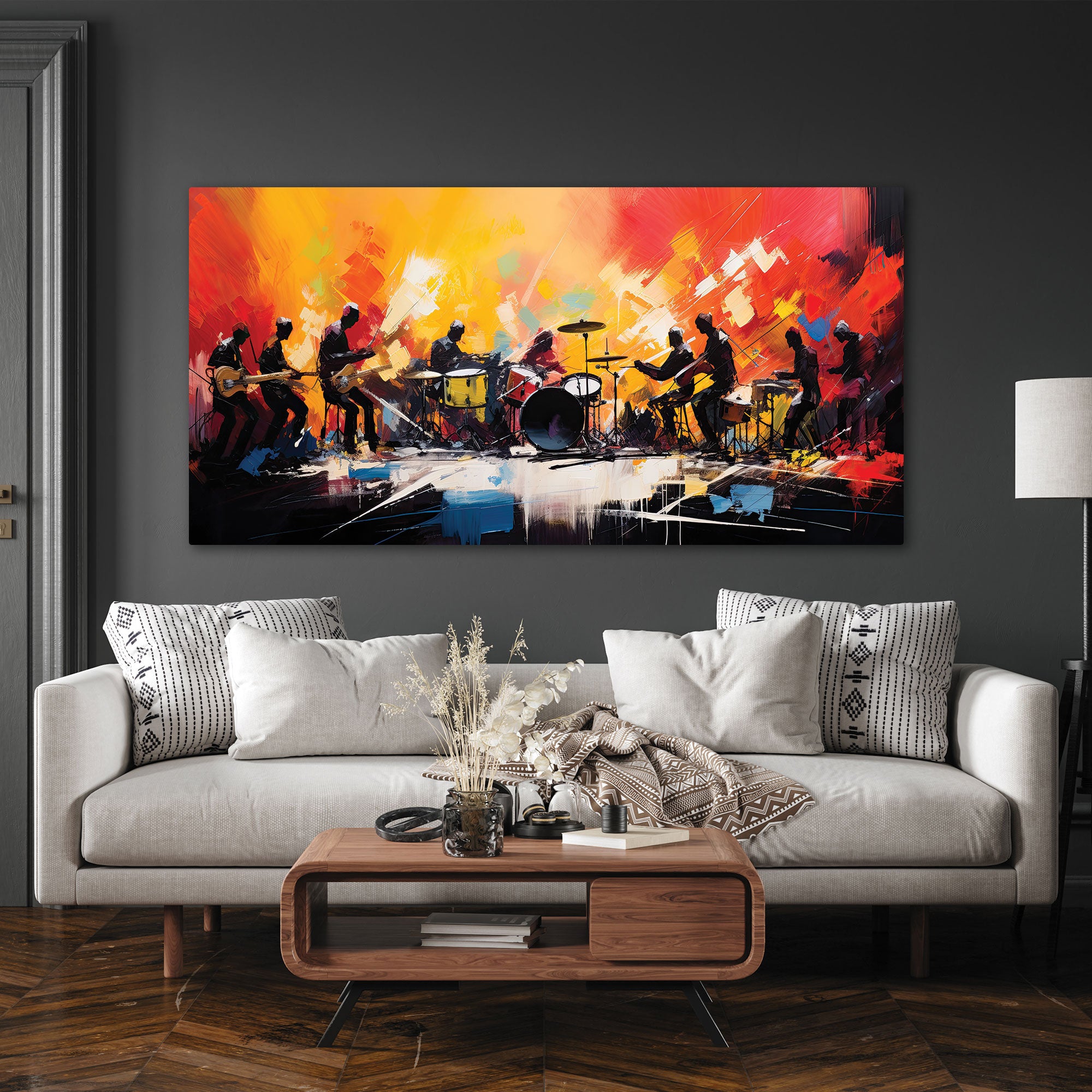 Music playAbstract Canvas painting with frame Big Size Wall Art for living room,Bedroom,Drawing room,Hotels