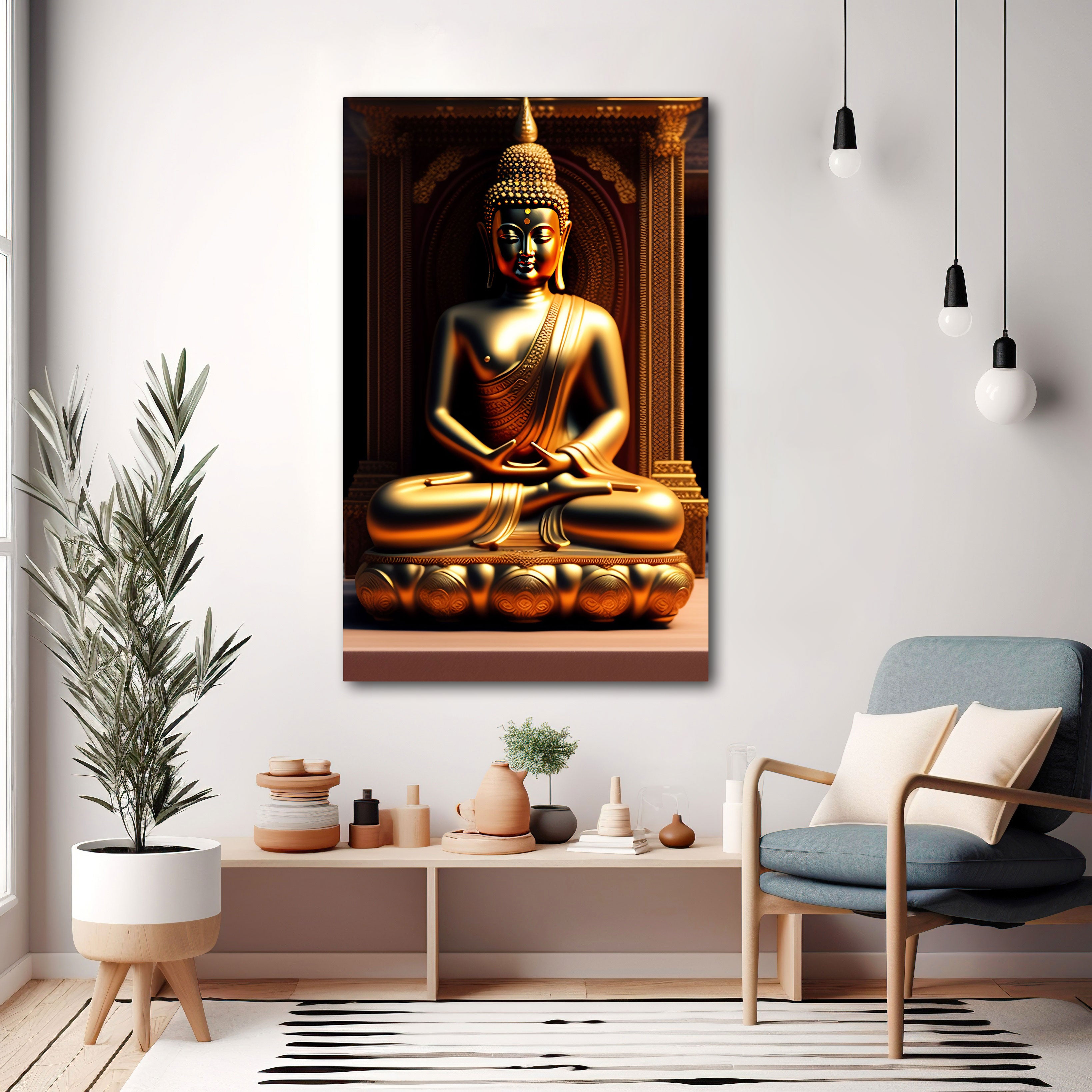 Buddha meditationAbstract Canvas painting with frame Big Size Wall Art for living room,Bedroom,Drawing room,Hotels