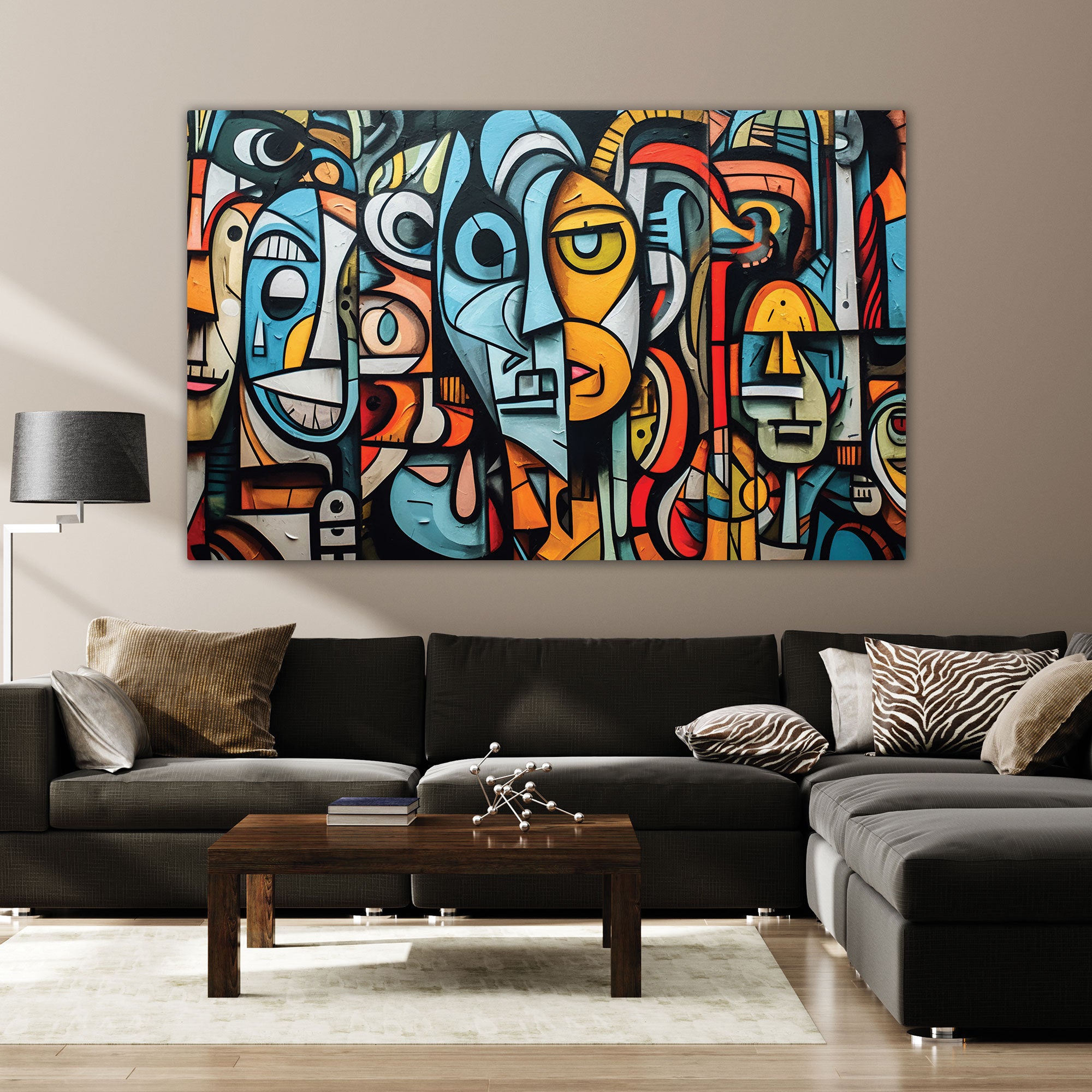 Abstract woman Canvas painting with frame Big Size Wall Art for living room,Bedroom,Drawing room,Hotels