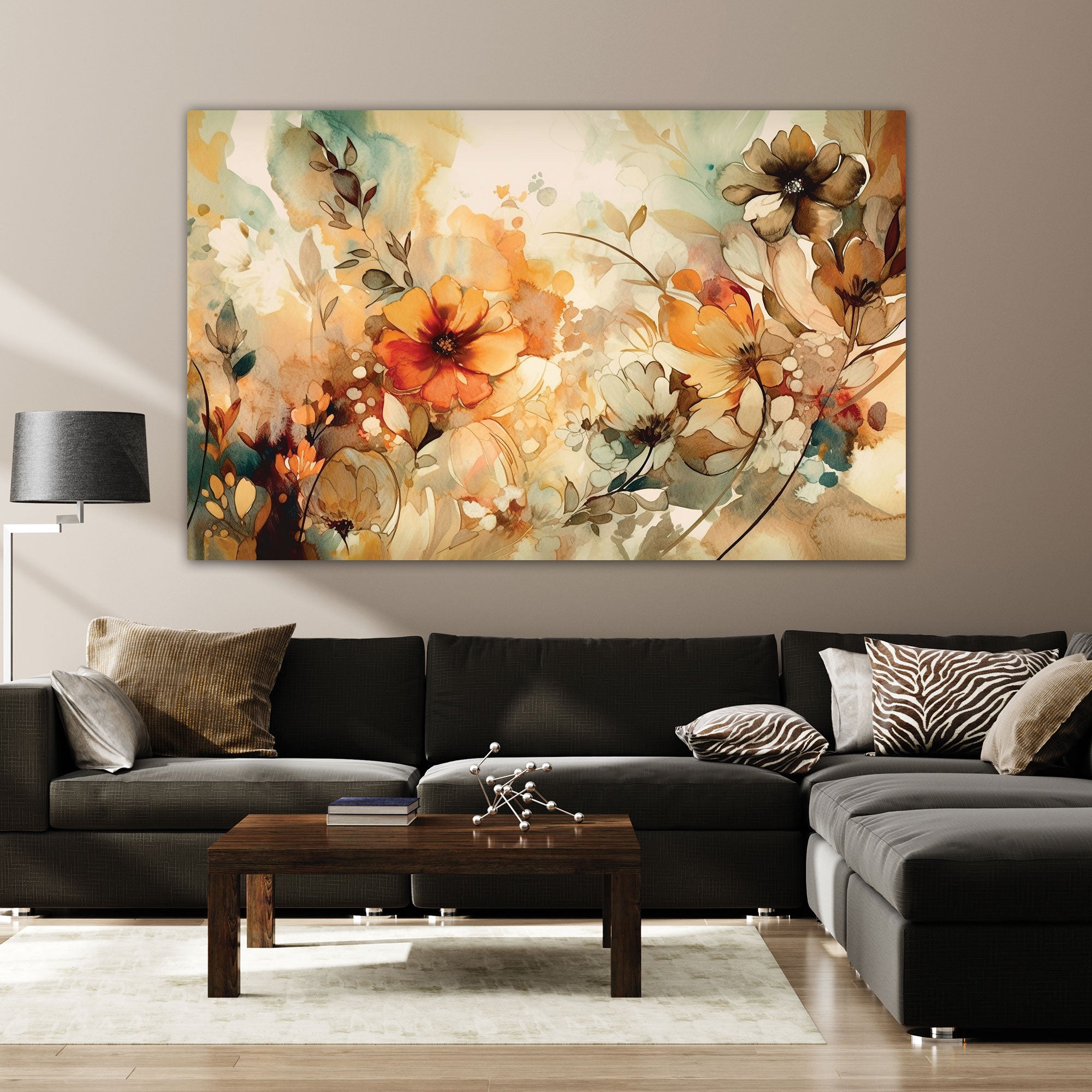 Multicolor flower Canvas painting with frame Big Size Wall Art for living room,Bedroom,Drawing room,Hotels
