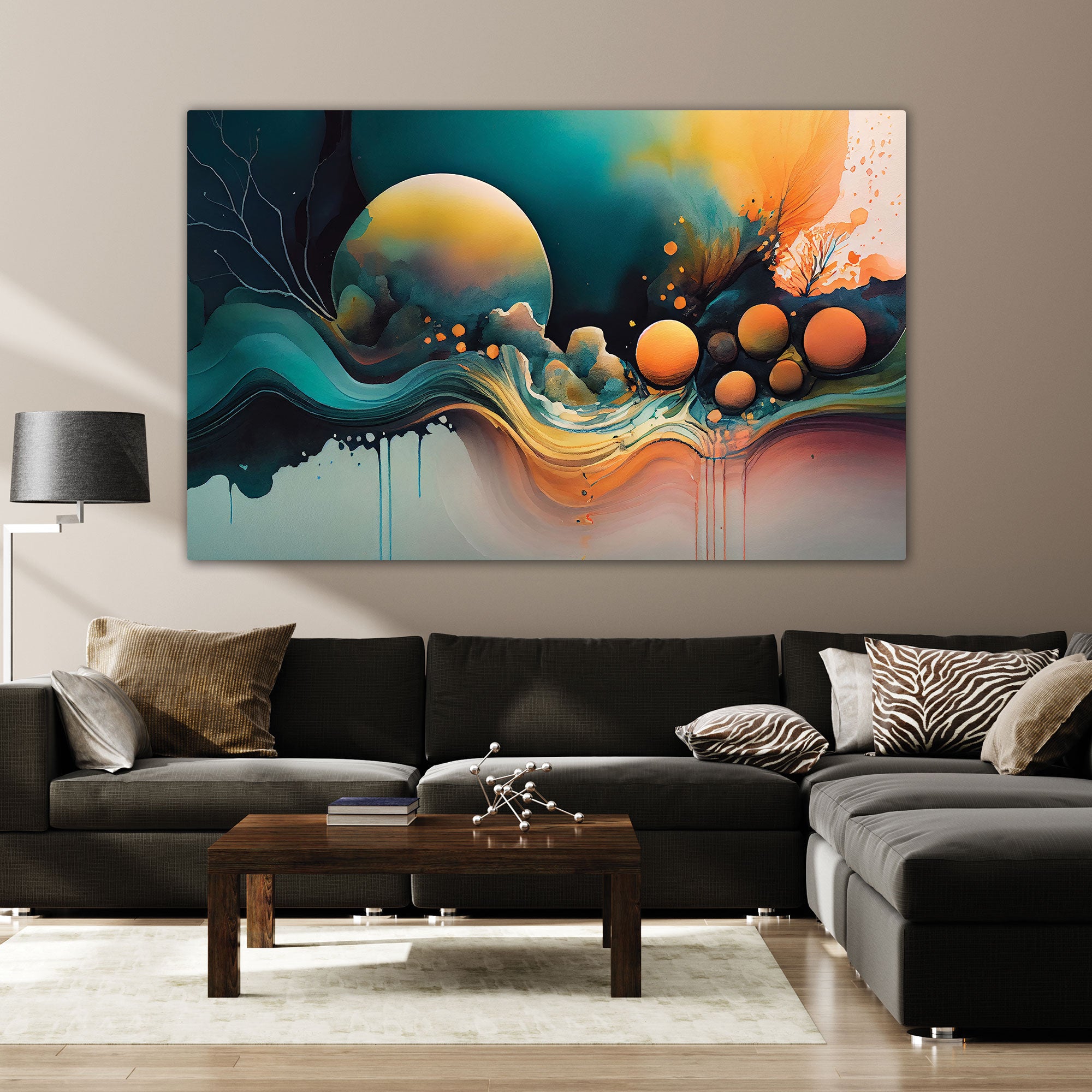 Multicolor Canvas painting with frame Big Size Wall Art for living room,Bedroom,Drawing room,Hotels