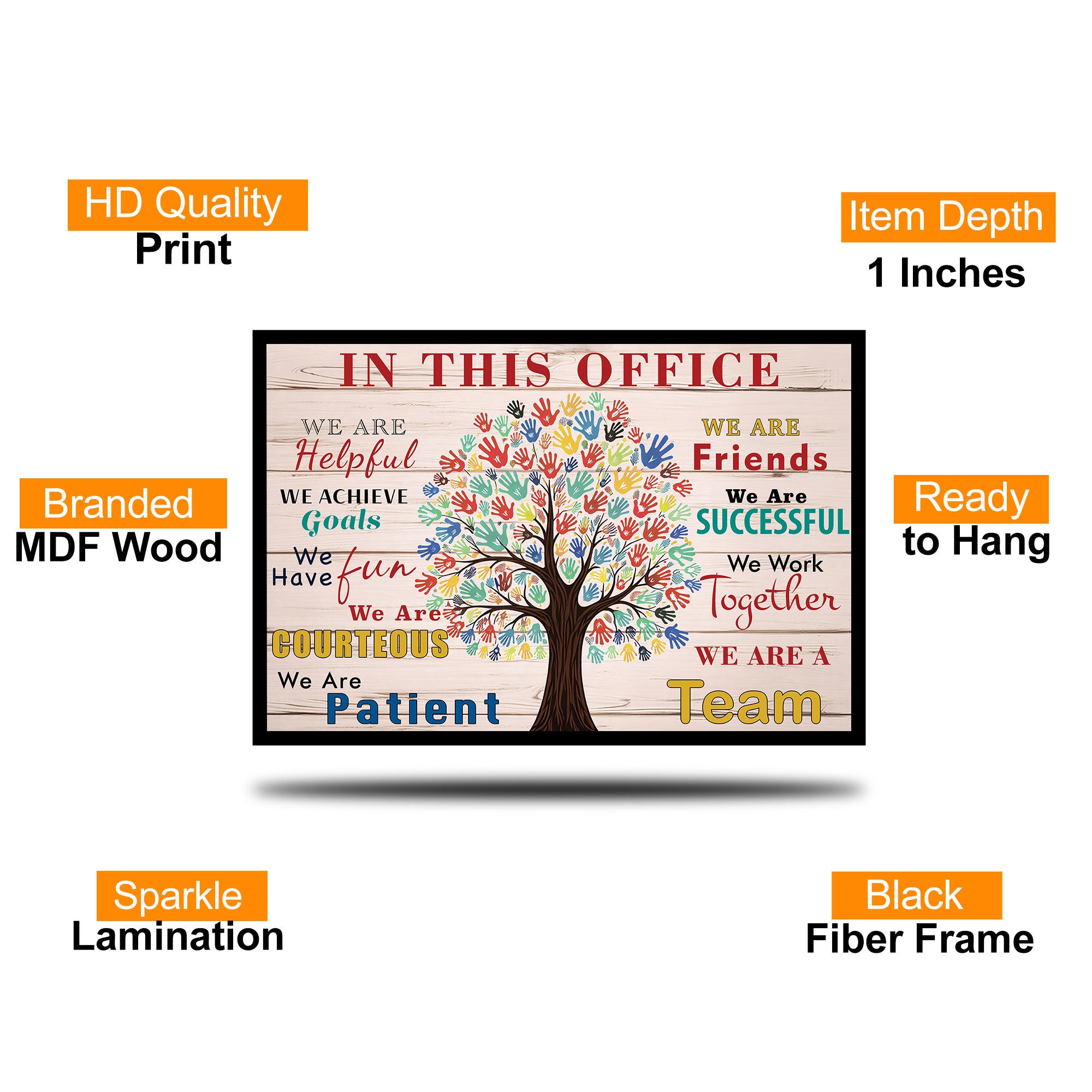The Castle Decor Teamwork Motivational Wall Art Frame 20x30 Inch | Inspirational Office Digital Painitng with Black Fiber Frame & Sparkle Lamination | Team Building Quote Wall Decor for Office, Workplace, Meeting Room