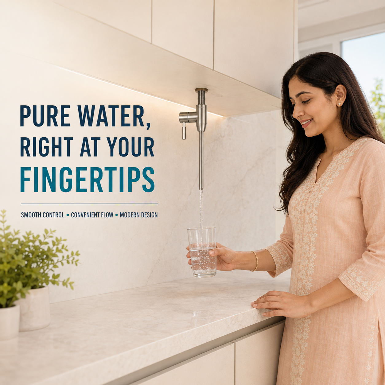 **The Castle Decor Stainless Steel RO Water Purifier Faucet with Complete Installation Kit, Smooth 90° Lever Control, RO Pipe, Quick Connectors, Mounting Accessories & Brushed Finish for Kitchen Drinking Water System**
