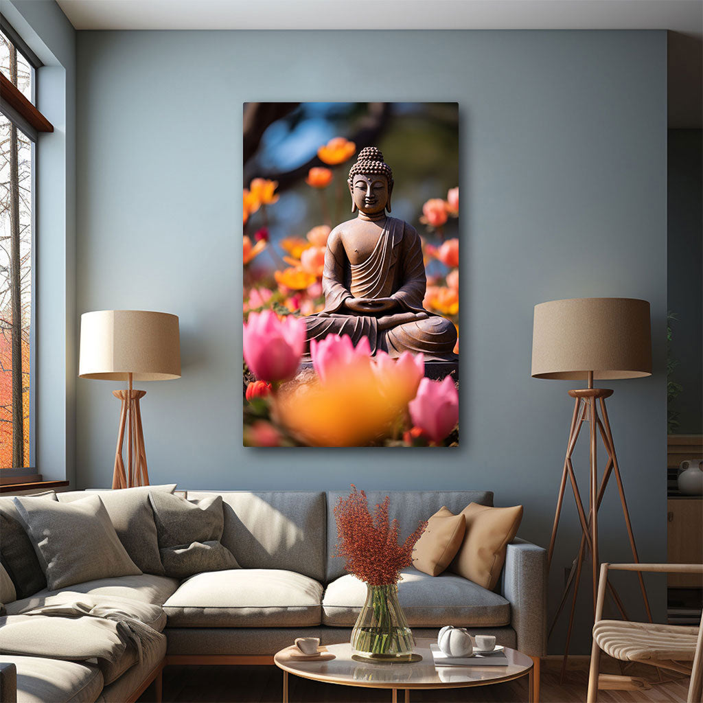 Buddha meditation Canvas painting with frame Big Size Wall Art for living room,Bedroom,Drawing room,Hotels