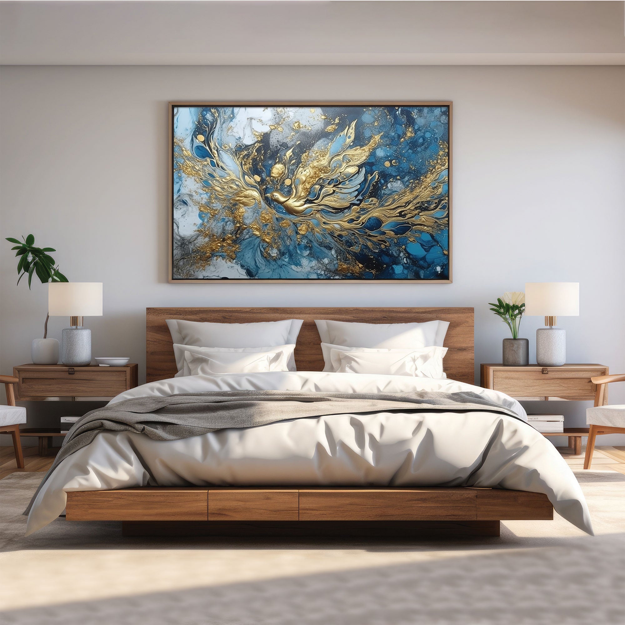 Abstract bird Canvas painting with frame Big Size Wall Art for living room,Bedroom,Drawing room,Hotels