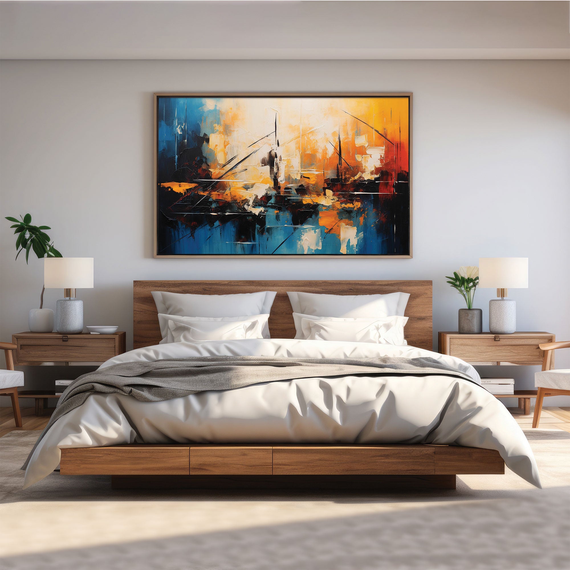 Abstract Canvas painting with frame Big Size Wall Art for living room,Bedroom,Drawing room,Hotels