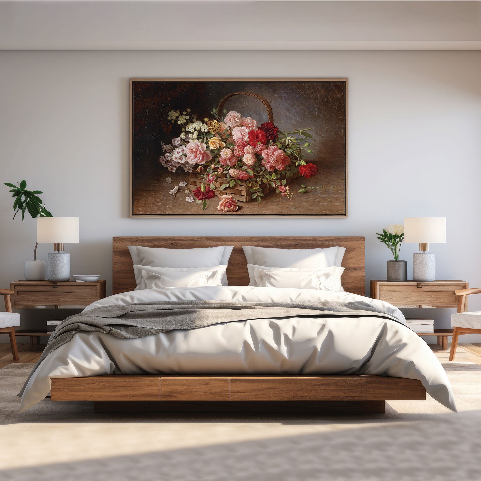 FlowersAbstract Canvas painting with frame Big Size Wall Art for living room,Bedroom,Drawing room,Hotels