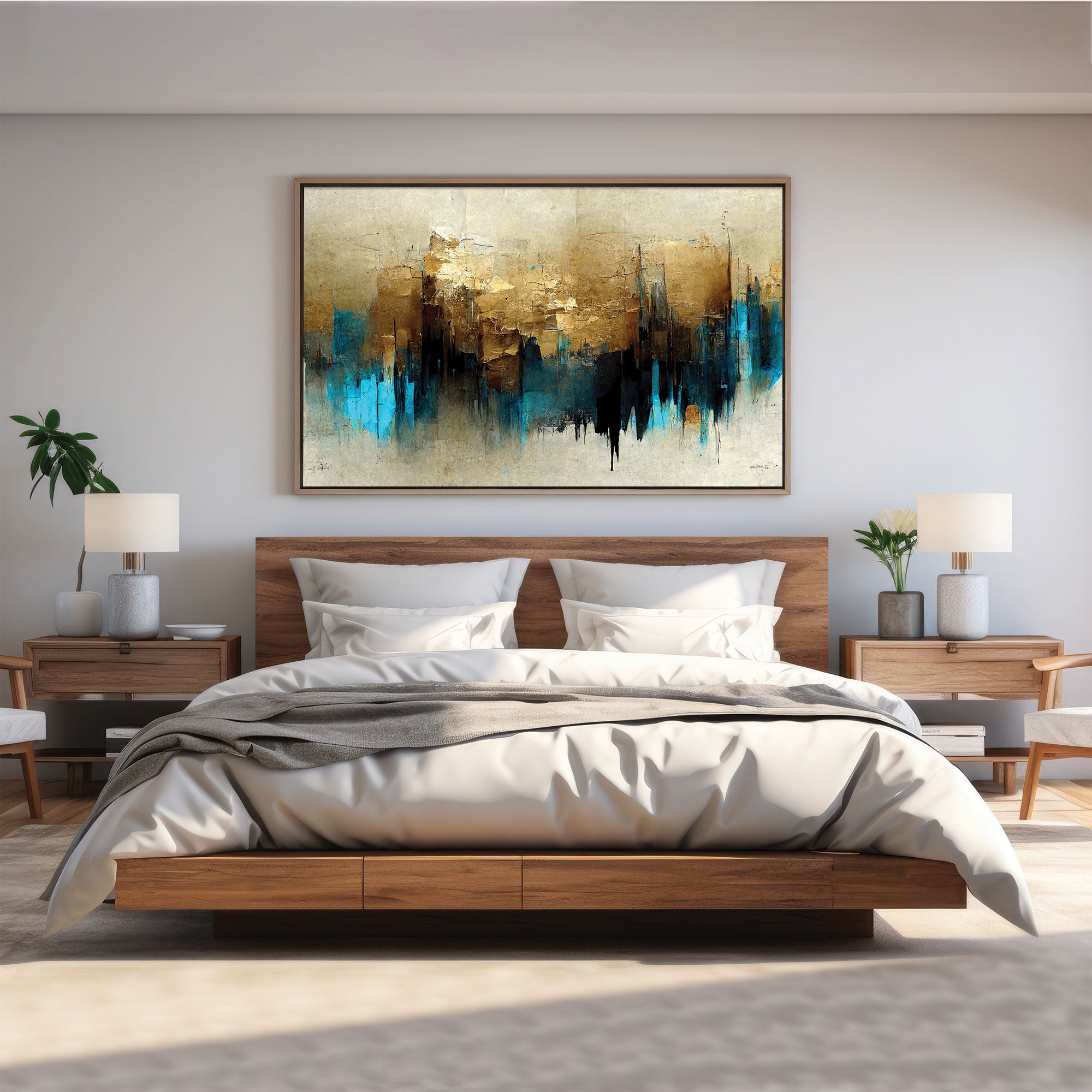Modern Abstract Canvas painting with frame Big Size Wall Art for living room,Bedroom,Drawing room,Hotels