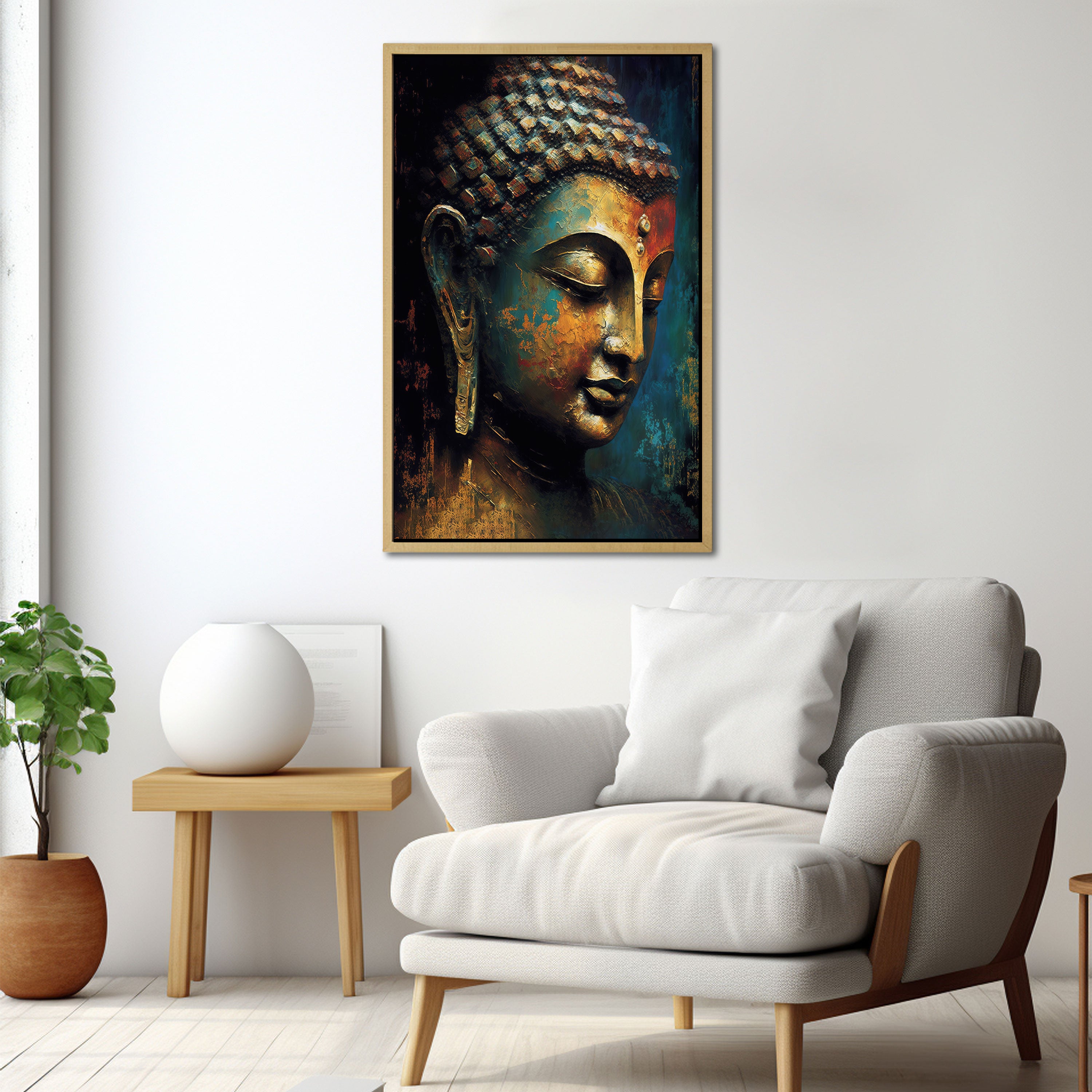 Buddhism Canvas painting with frame Big Size Wall Art for living room,Bedroom,Drawing room,Hotels