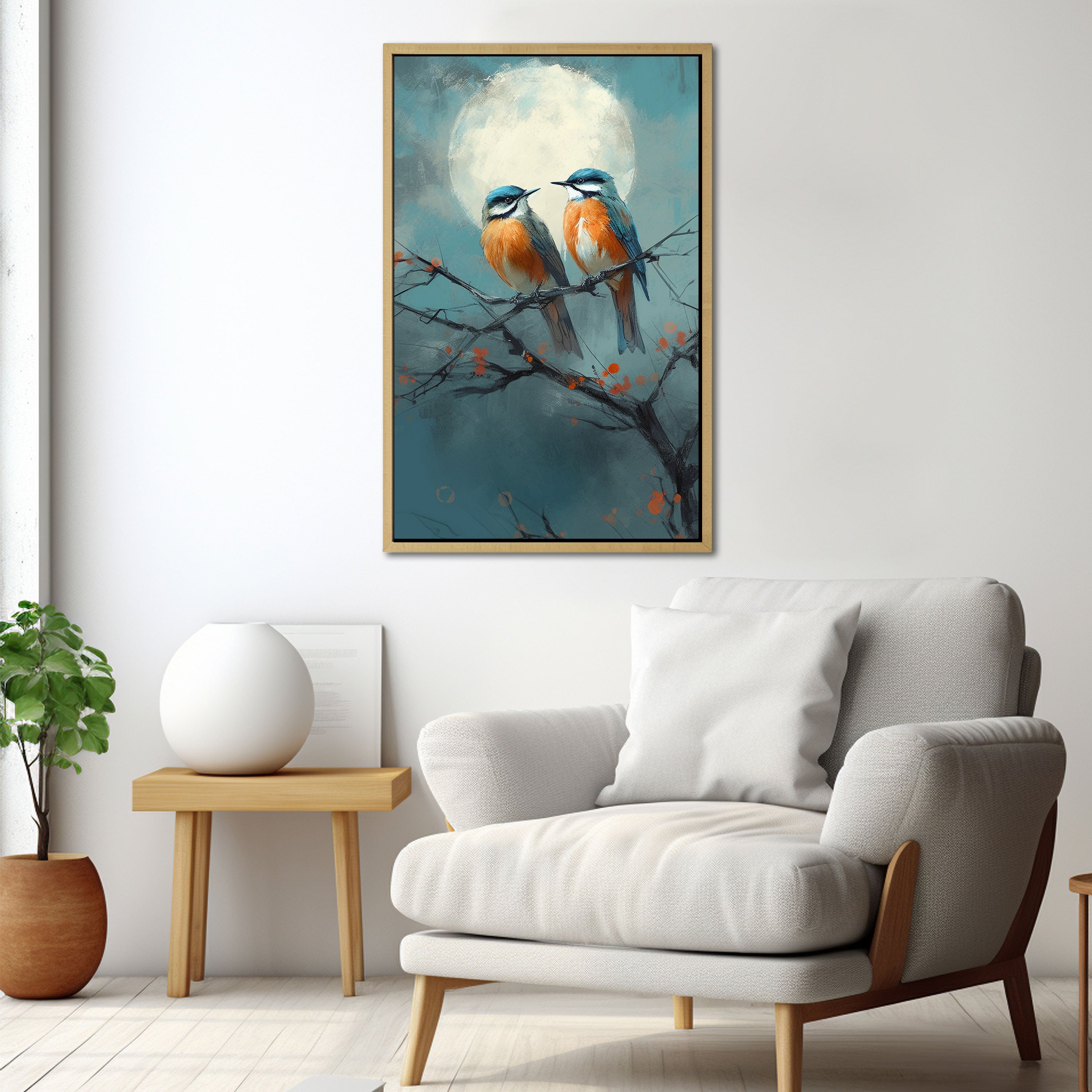 birdsAbstract Canvas painting with frame Big Size Wall Art for living room,Bedroom,Drawing room,Hotels