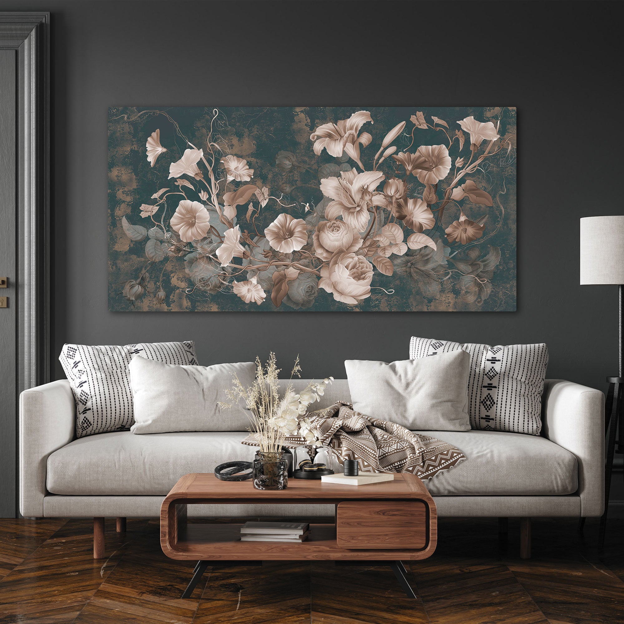 FlowersAbstract Canvas painting with frame Big Size Wall Art for living room,Bedroom,Drawing room,Hotels