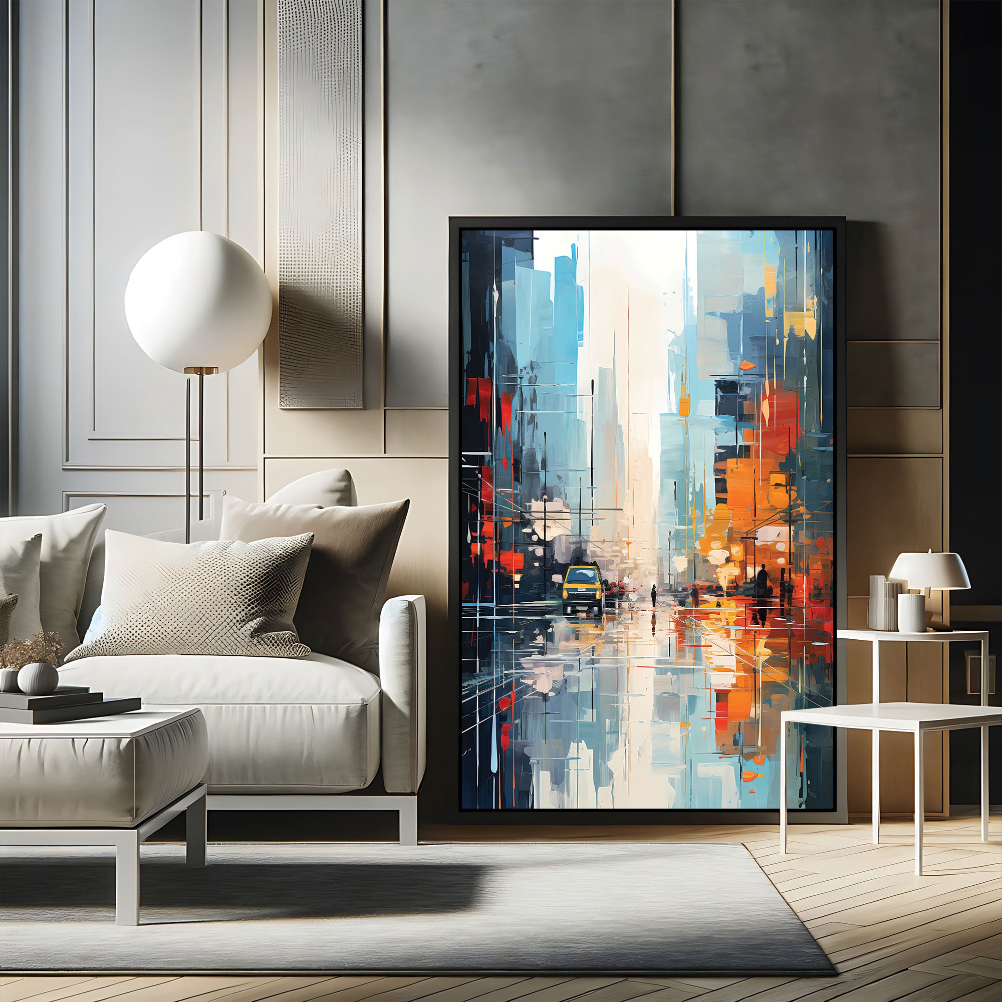 CityscapeAbstract Canvas painting with frame Big Size Wall Art for living room,Bedroom,Drawing room,Hotels