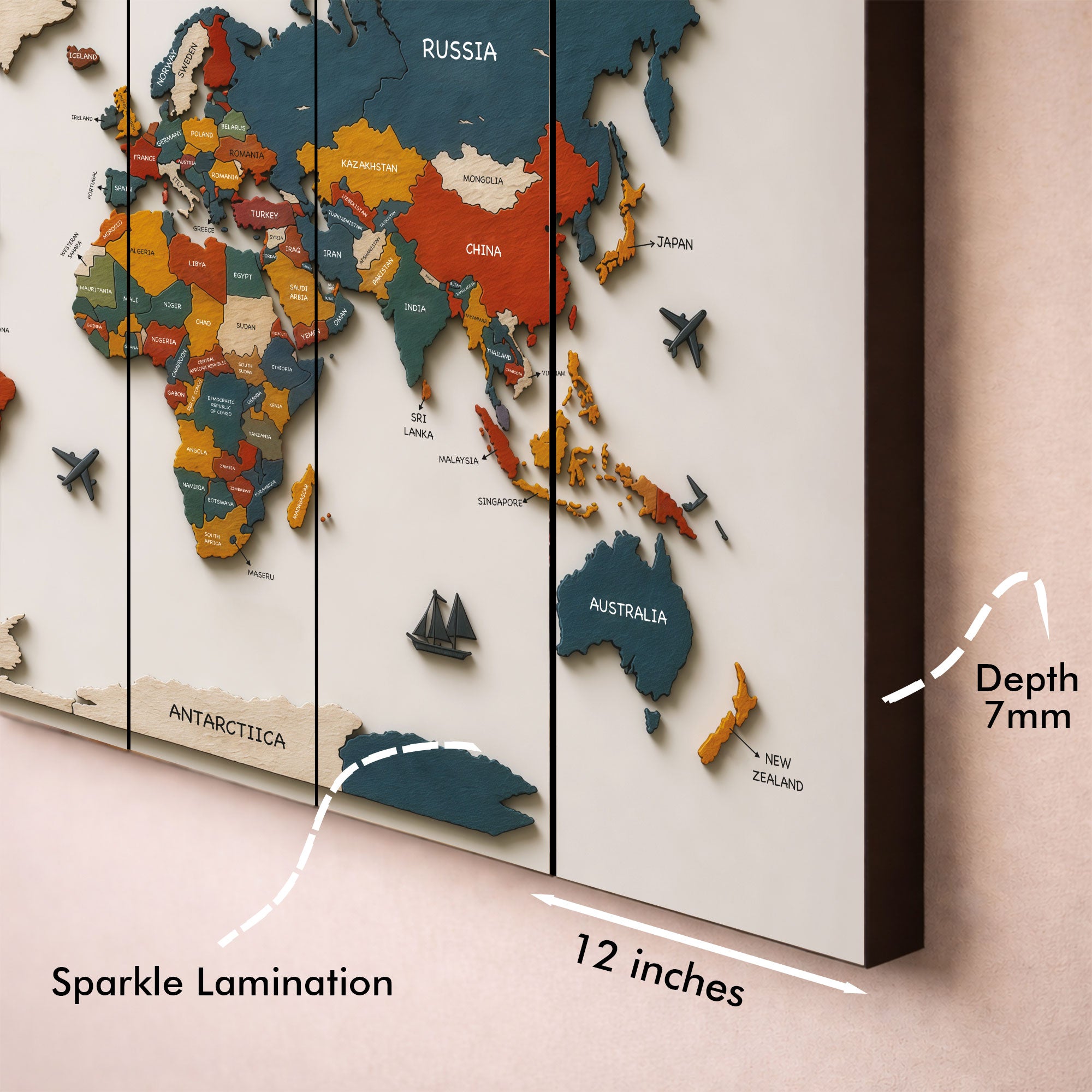 Map Painting with frame Big Size Wall Art for living room,Bedroom,Drawing room,Hotels