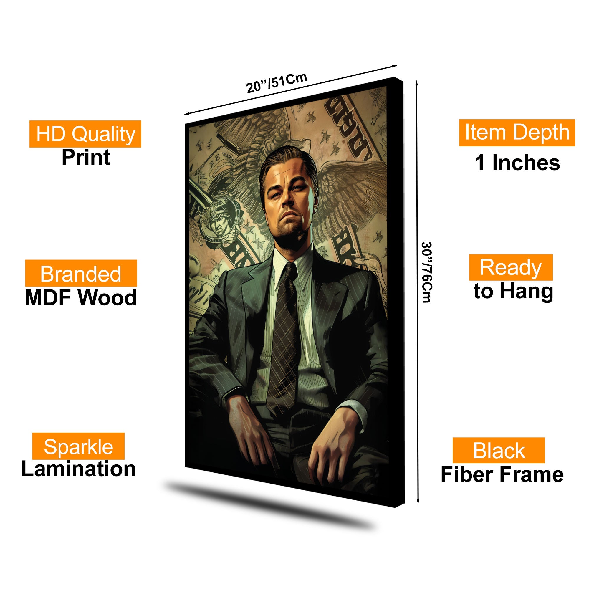 The Castle Decor Wolf of Wall Street Inspired Wall Art – Inspirational Quote Movie Style Poster, Premium Sparkle Finish, 20×30 Inch Office & Home Décor