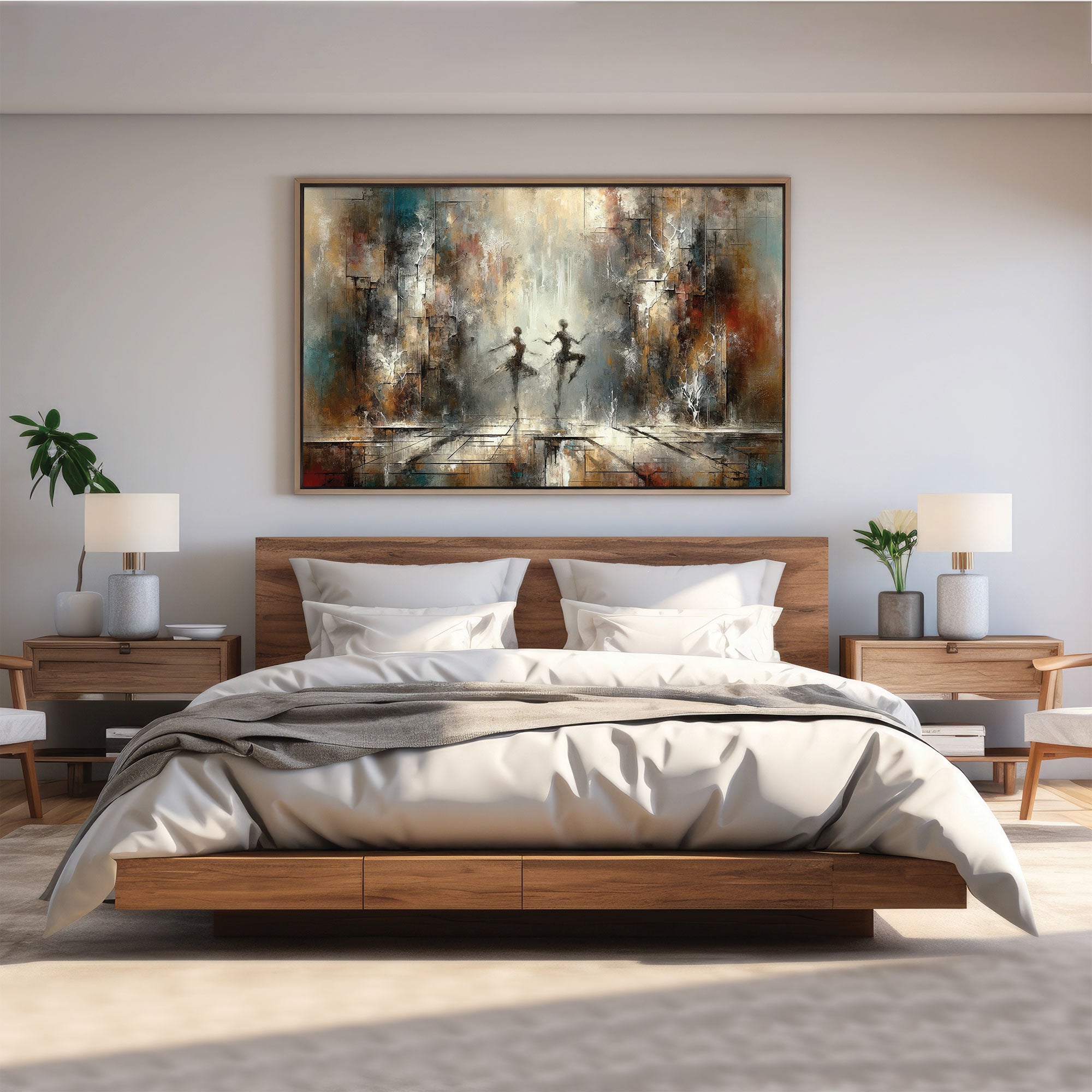 Couple danceAbstract Canvas painting with frame Big Size Wall Art for living room,Bedroom,Drawing room,Hotels