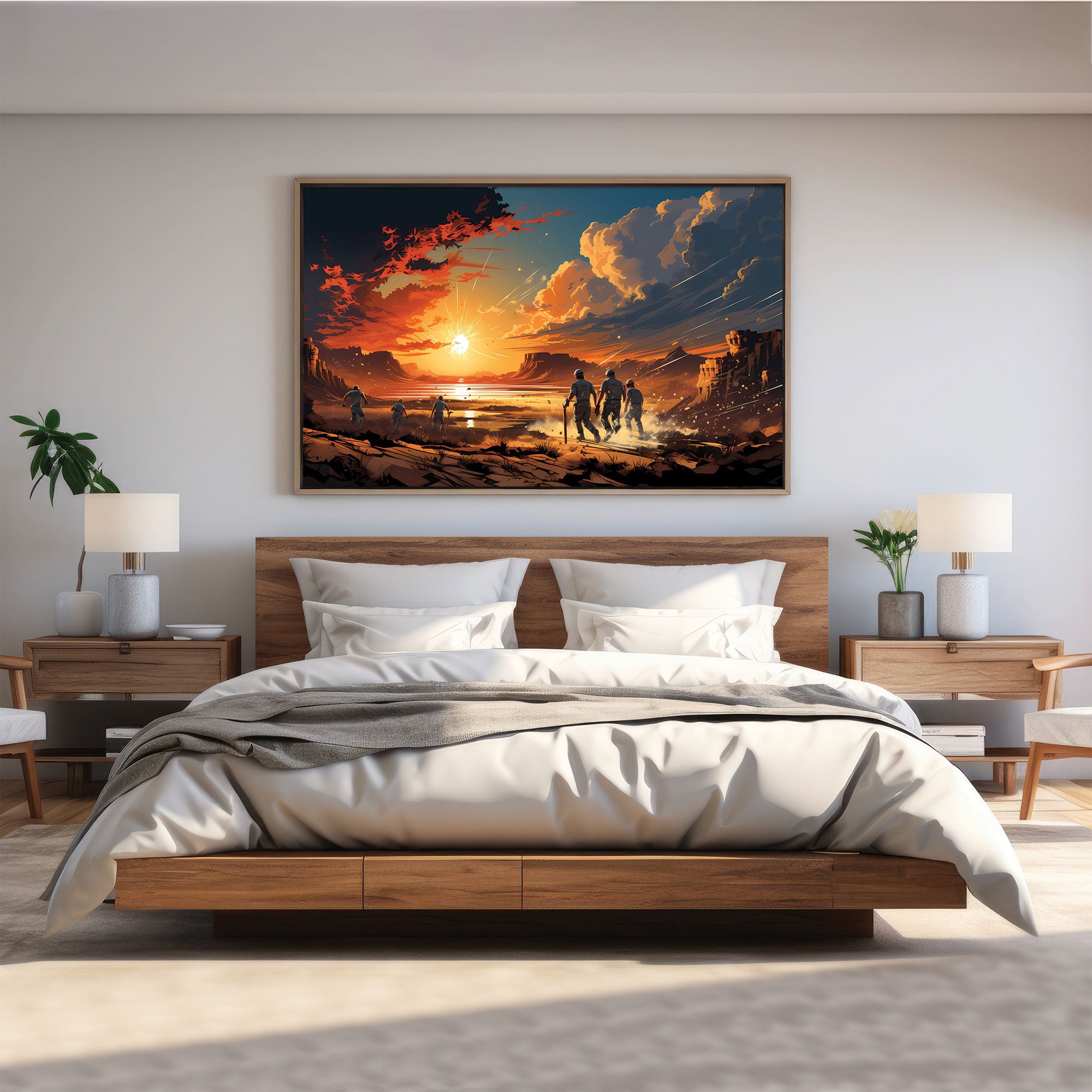 Cricket Canvas painting with frame Big Size Wall Art for living room,Bedroom,Drawing room,Hotels