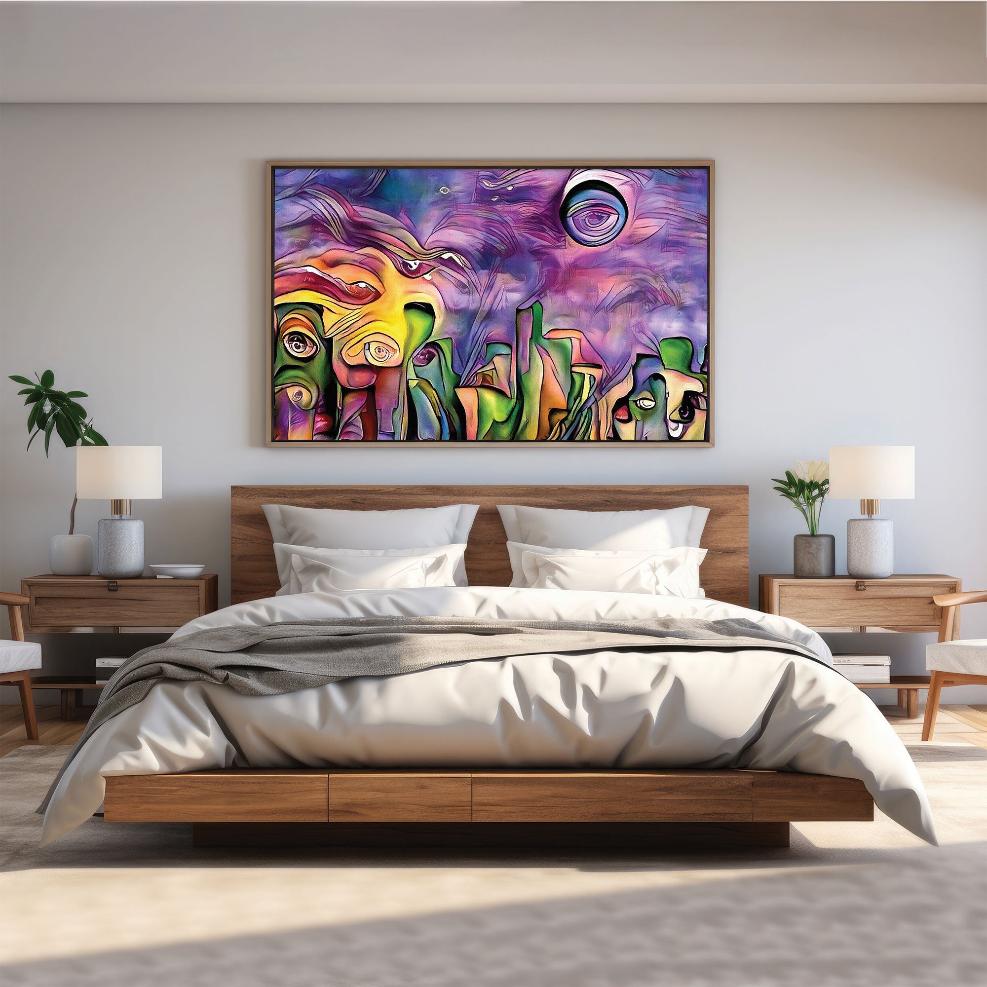 Swirly shapesAbstract Canvas painting with frame Big Size Wall Art for living room,Bedroom,Drawing room,Hotels