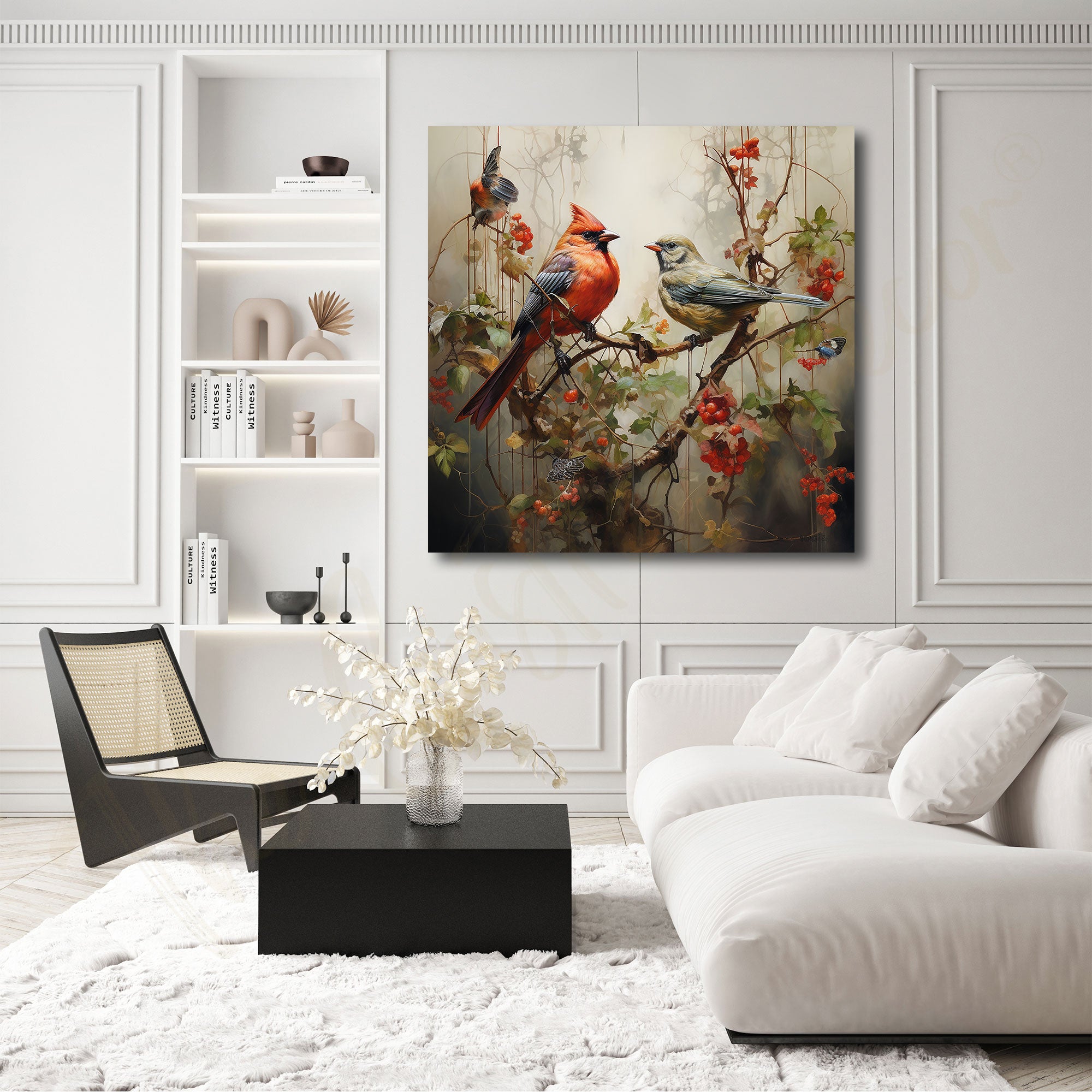 Multicolor Bird painting with frame Big Size Wall Art for living room,Bedroom,Drawing room,Hotels